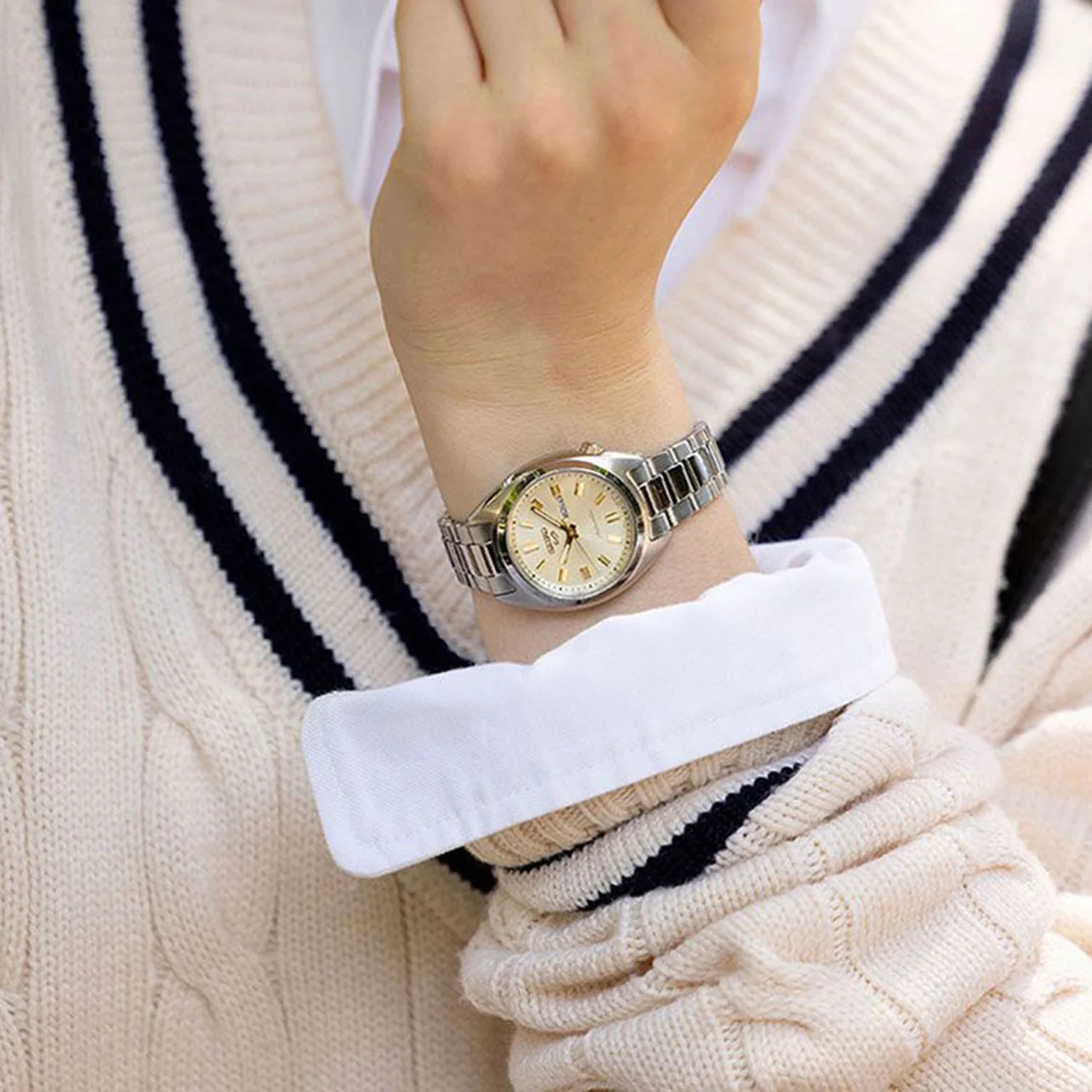 5 Sports Women Automatic Beige Dial Analog Stainless Steel Watch SRE023K1 - Image 6