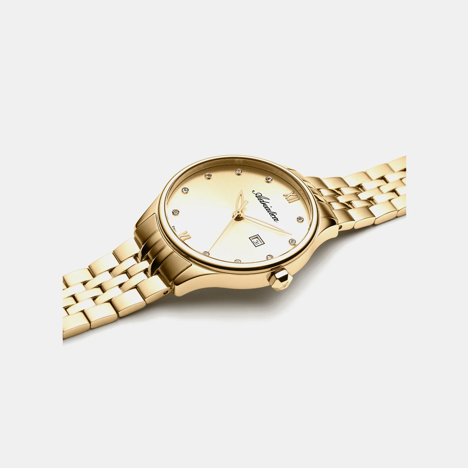 Essence Women Quartz Champagne Dial Analog Stainless Steel Watch A3547.1181Q - Image 2