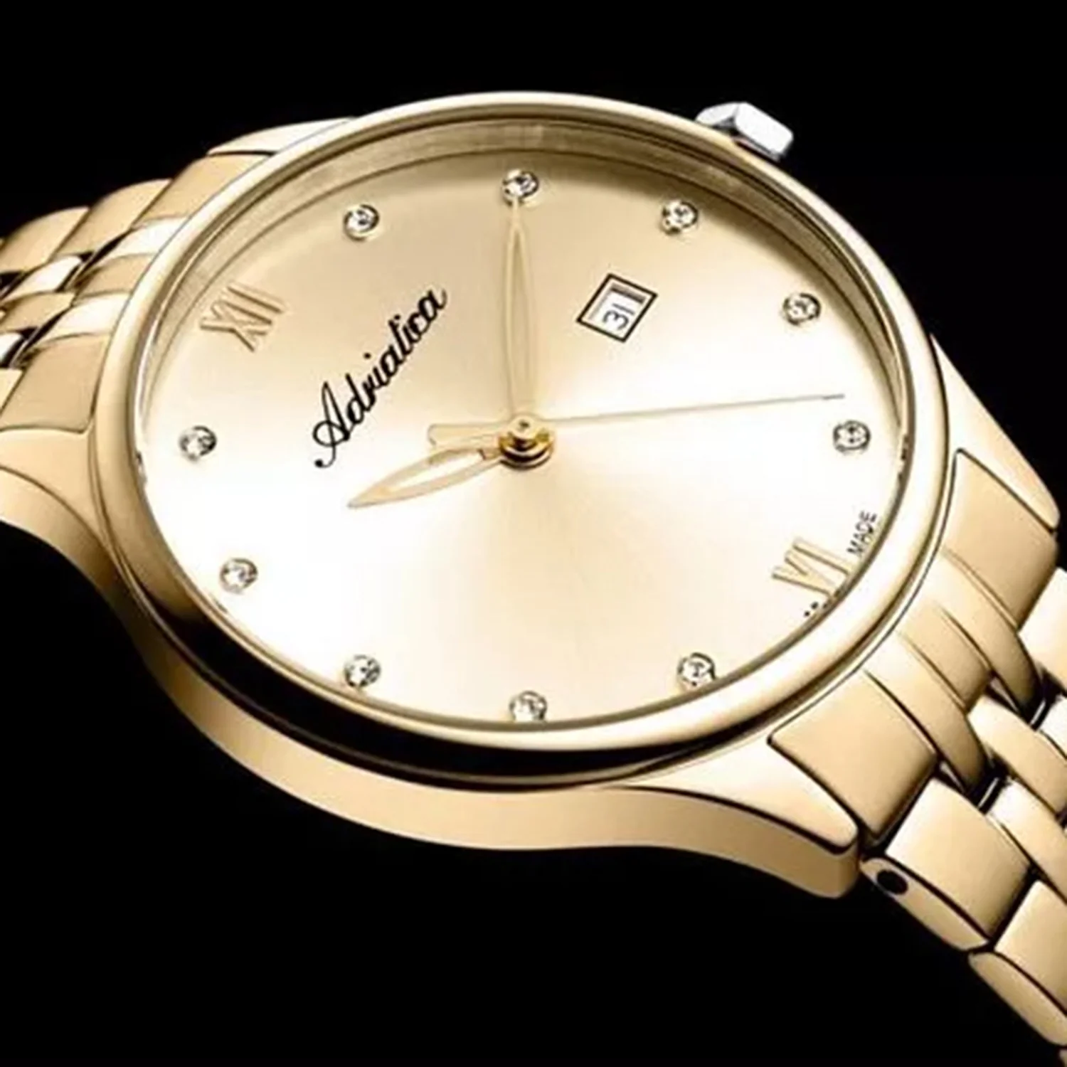 Essence Women Quartz Champagne Dial Analog Stainless Steel Watch A3547.1181Q - Image 8
