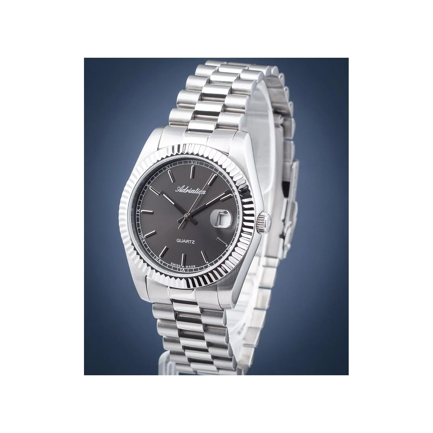 Men Quartz Gun Dial Analog Stainless Steel Watch A1090.5116Q - Image 2