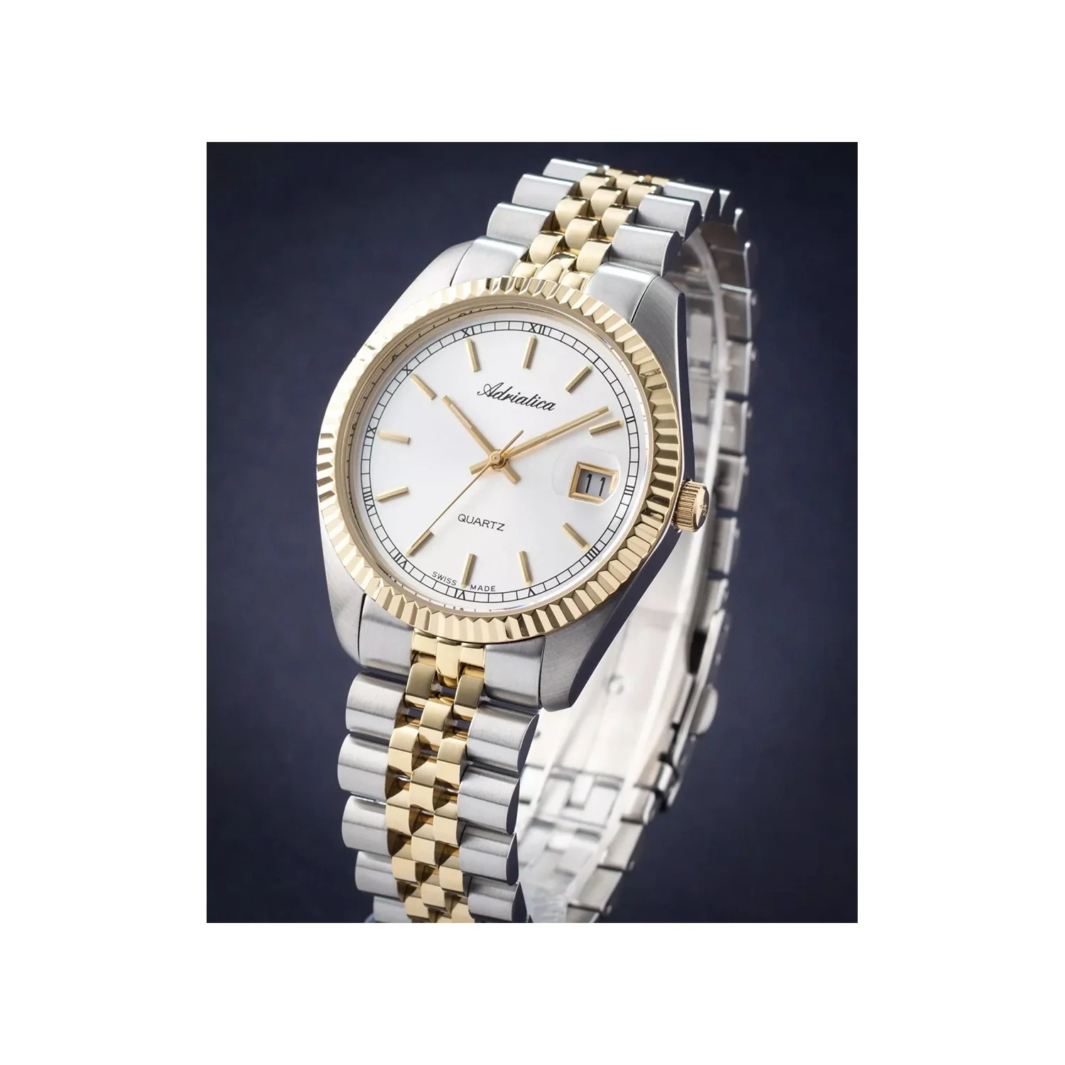 Men Quartz Silver Dial Analog Stainless Steel Watch A1090.2113Q - Image 2