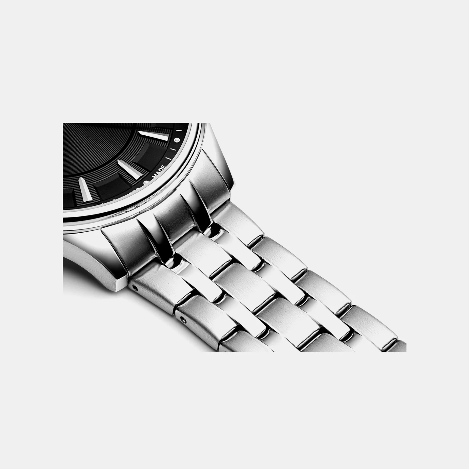Pairs Men Quartz Black Dial Analog Stainless Steel Watch A1300.5114Q - Image 3