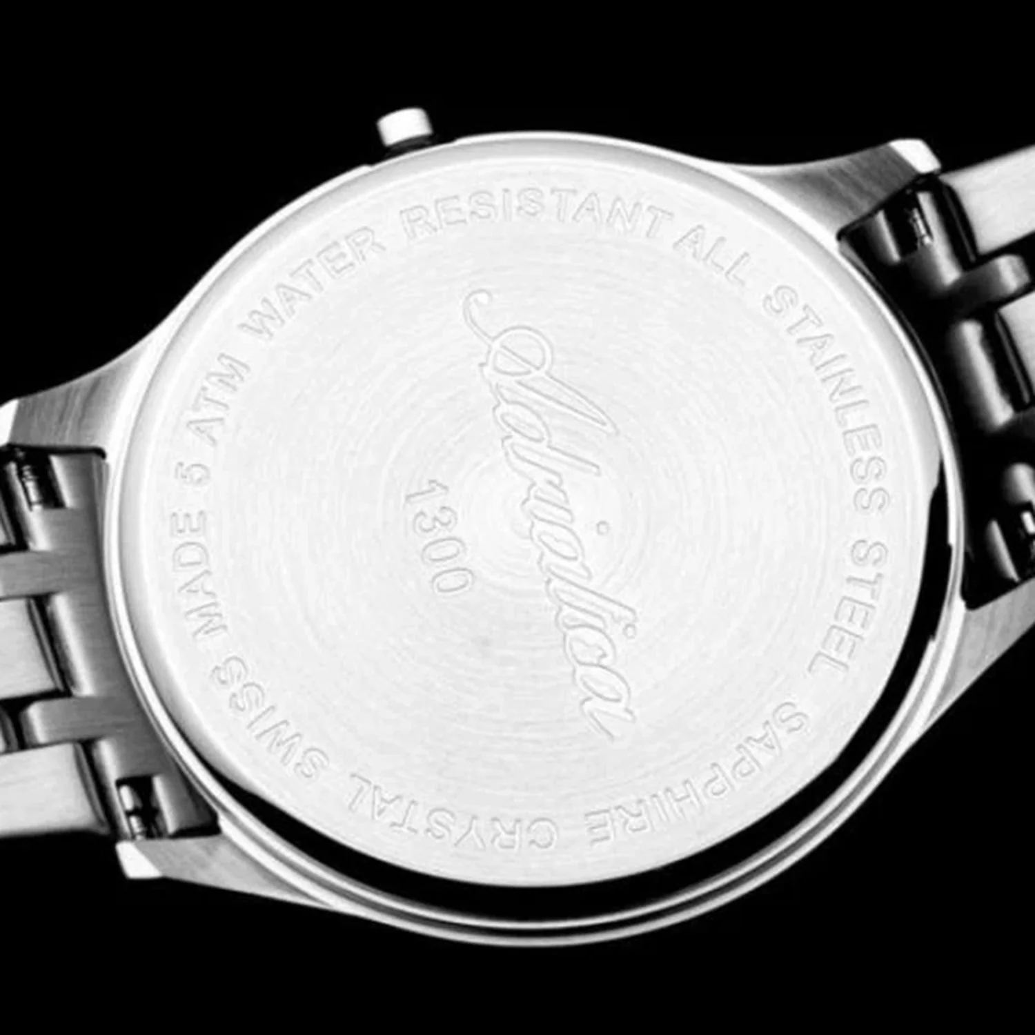 Pairs Men Quartz Black Dial Analog Stainless Steel Watch A1300.5114Q - Image 8