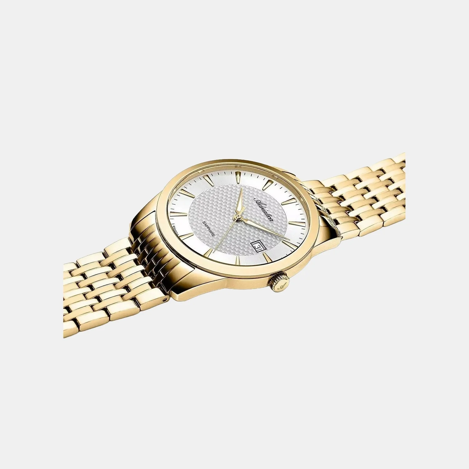 Pairs Men Quartz Silver Dial Analog Stainless Steel Watch A1298.1113Q - Image 2