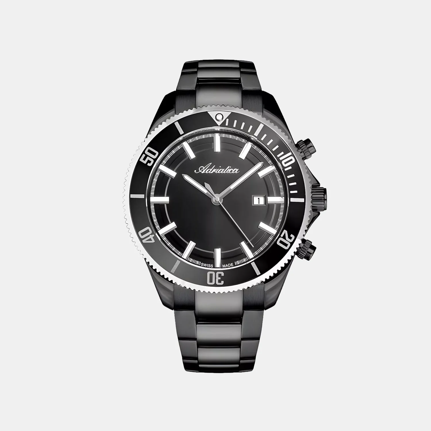 Premiere Men Quartz Black Dial Analog Stainless Steel Watch A1139.S1R6Q
