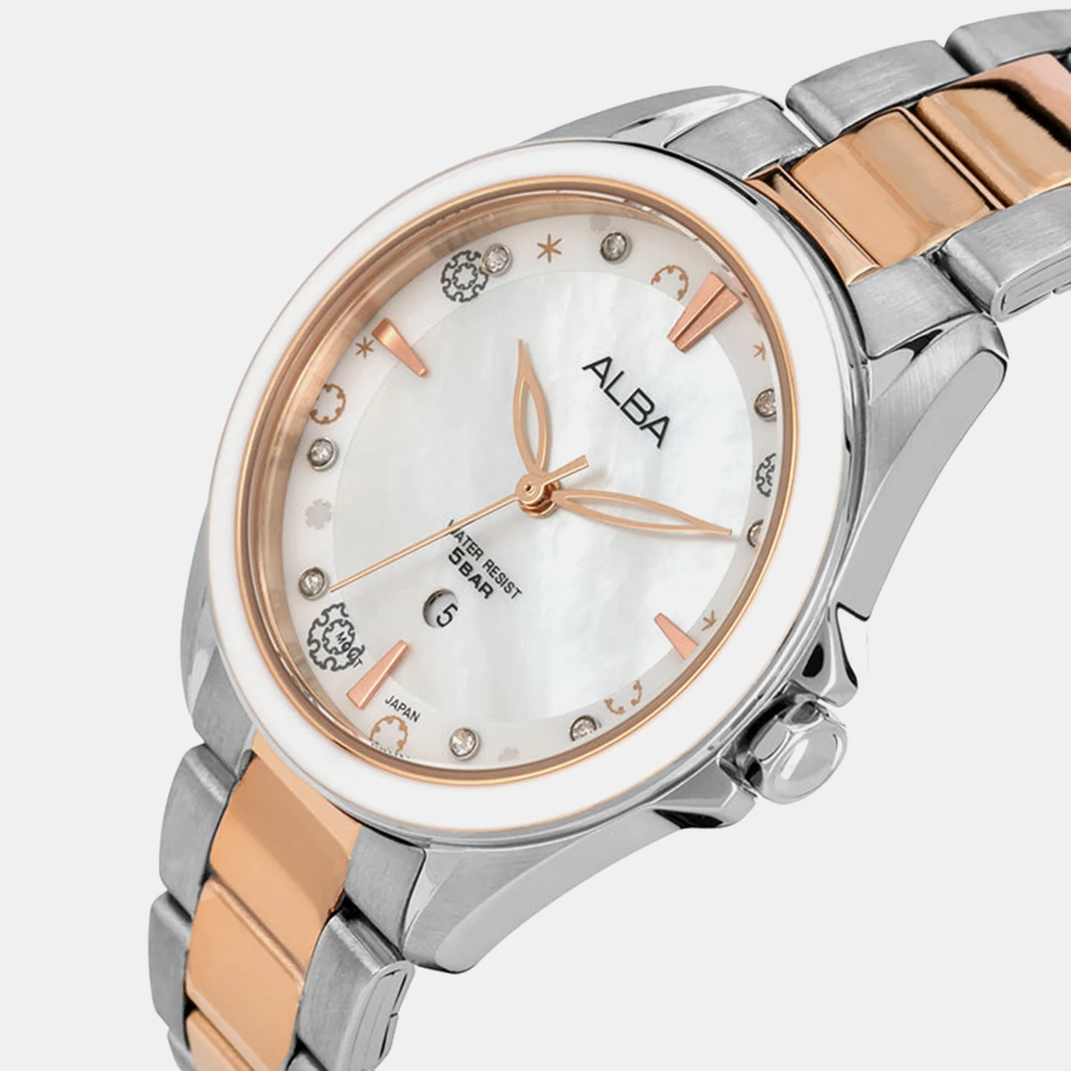 Fashion Women Quartz Mother Of Pearl Dial Analog Stainless Steel Watch AH7DV1X1 - Image 2