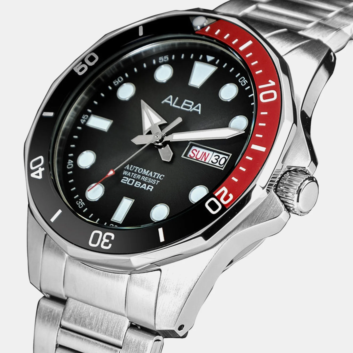 Mechanical Men Automatic Black Dial Analog Stainless Steel Watch AL4539X1 - Image 2