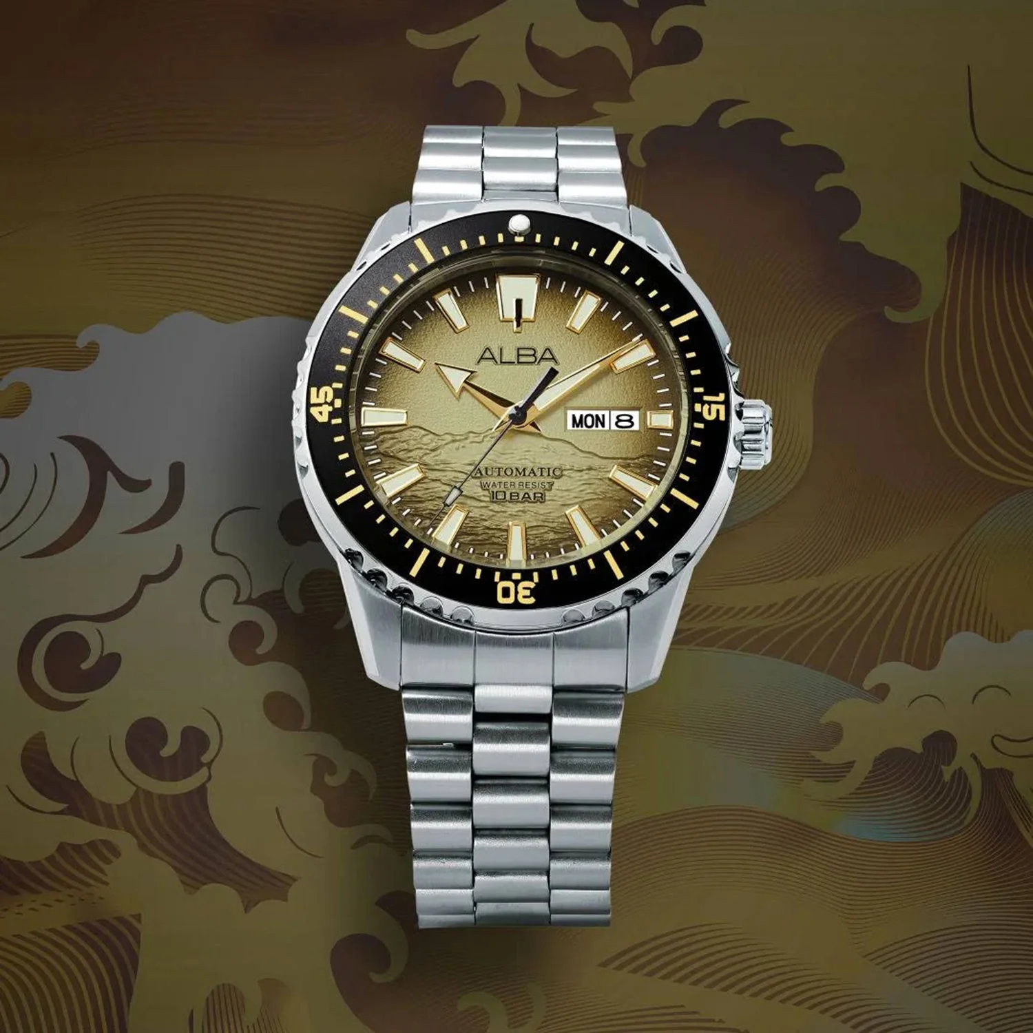 Mechanical Men Automatic Gold Dial Analog Stainless Steel Watch AL4733X1 - Image 5
