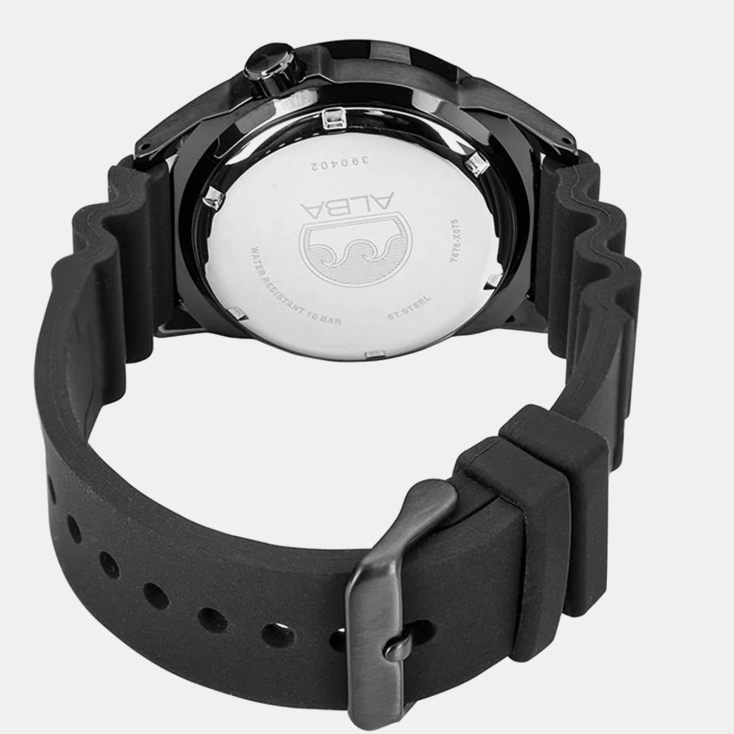 Men Automatic Black Dial Analog Silicone Watch AL4569X1 - Image 5
