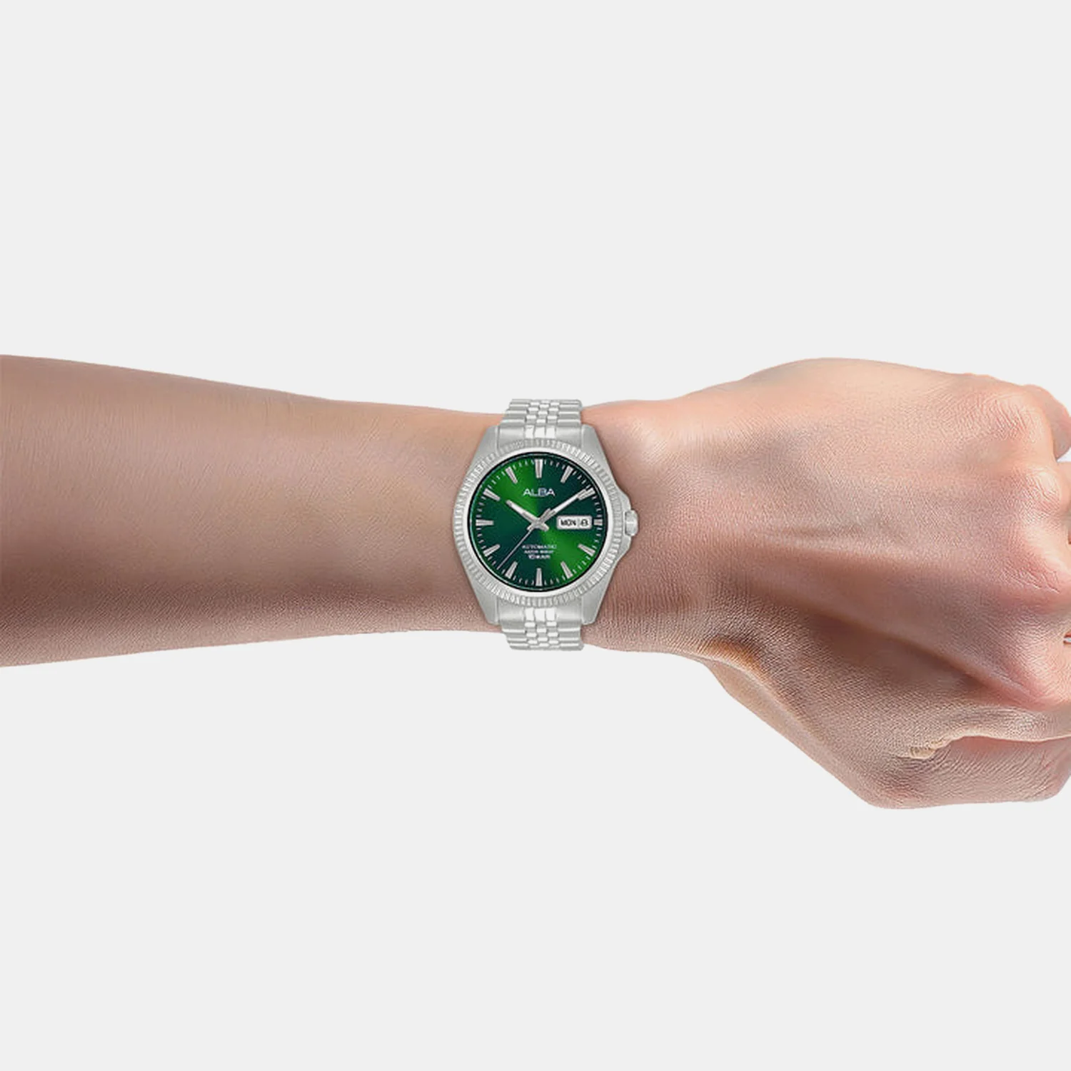 Men Automatic Green Dial Analog Steel Watch AL4785X1 - Image 5