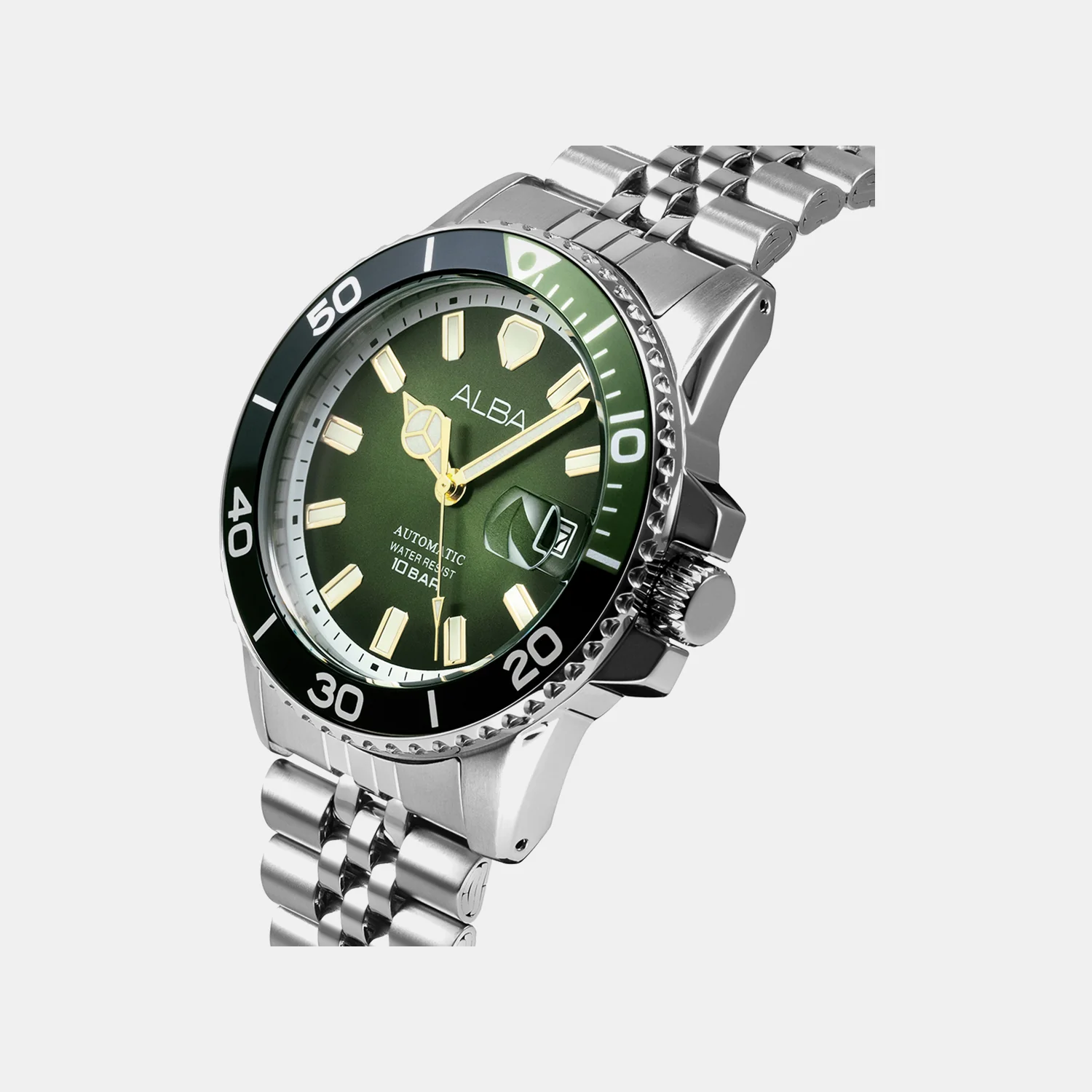 Men Automatic Green Dial Analog Steel Watch AU4047X1 - Image 2