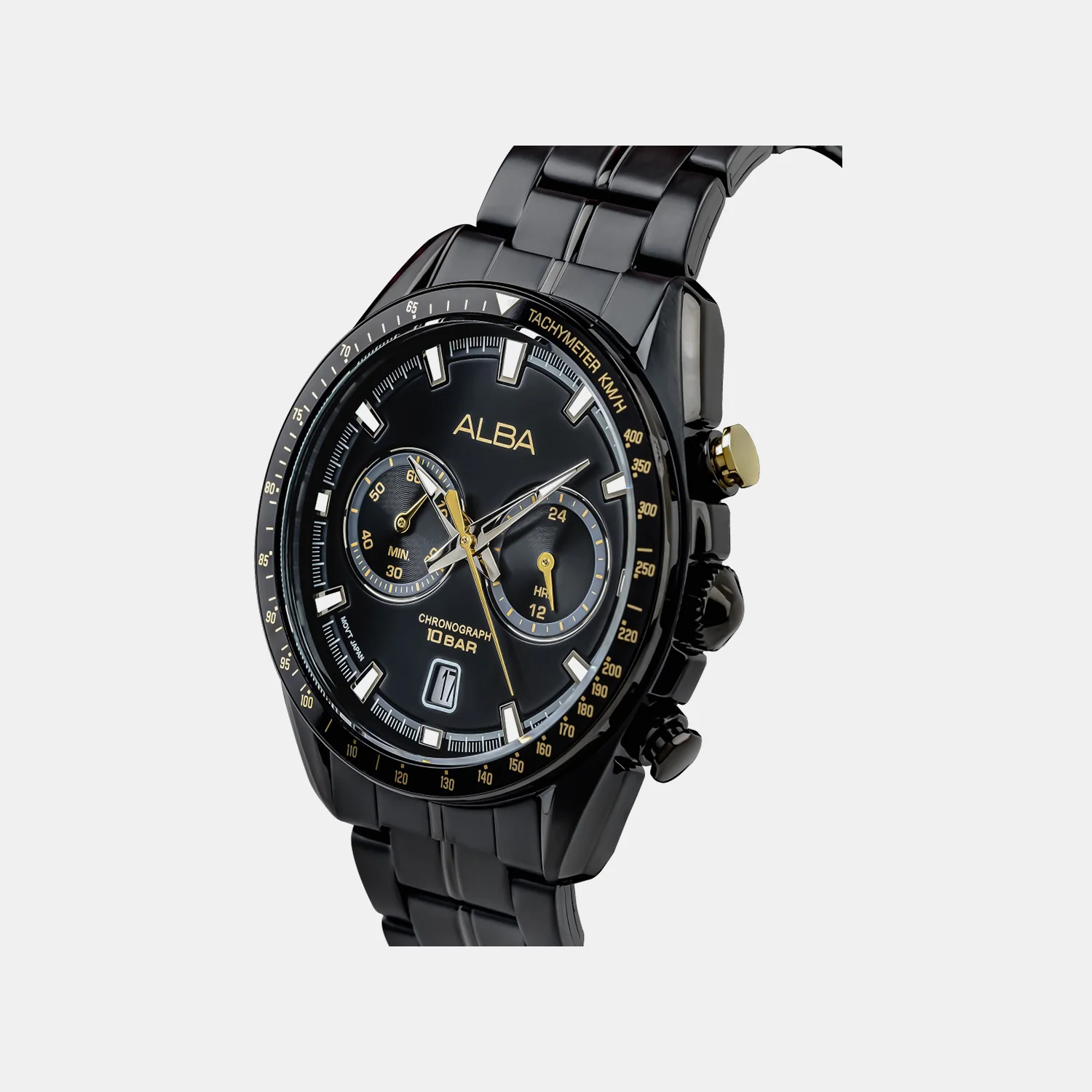 Men Quartz Black Dial Chronograph Steel Watch A4B013X1 - Image 3