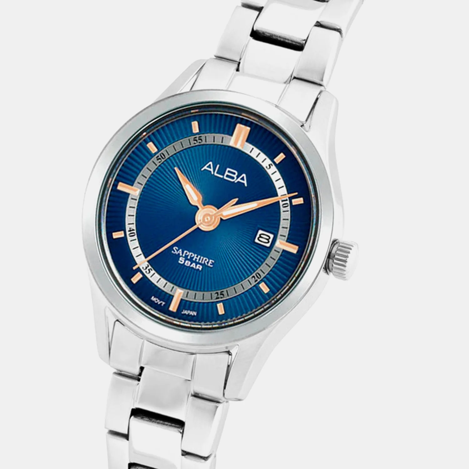 Men Quartz Blue Dial Analog Stainless Steel Watch AS9R17X1 - Image 2