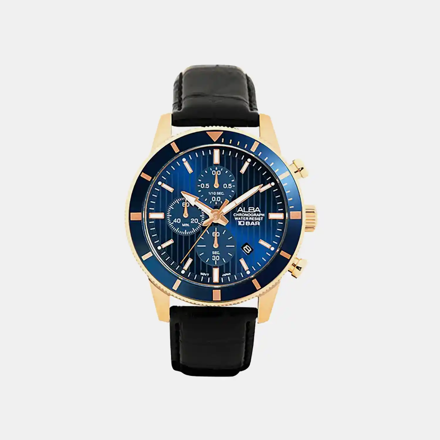 Men Quartz Blue Dial Chronograph Stainless Steel Watch AM3960X1