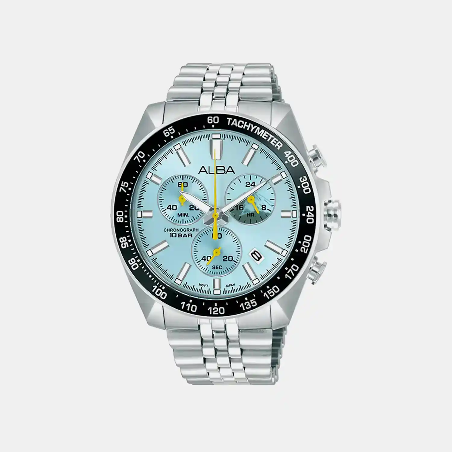 Men Quartz Blue Dial Chronograph Steel Watch AX7031X1