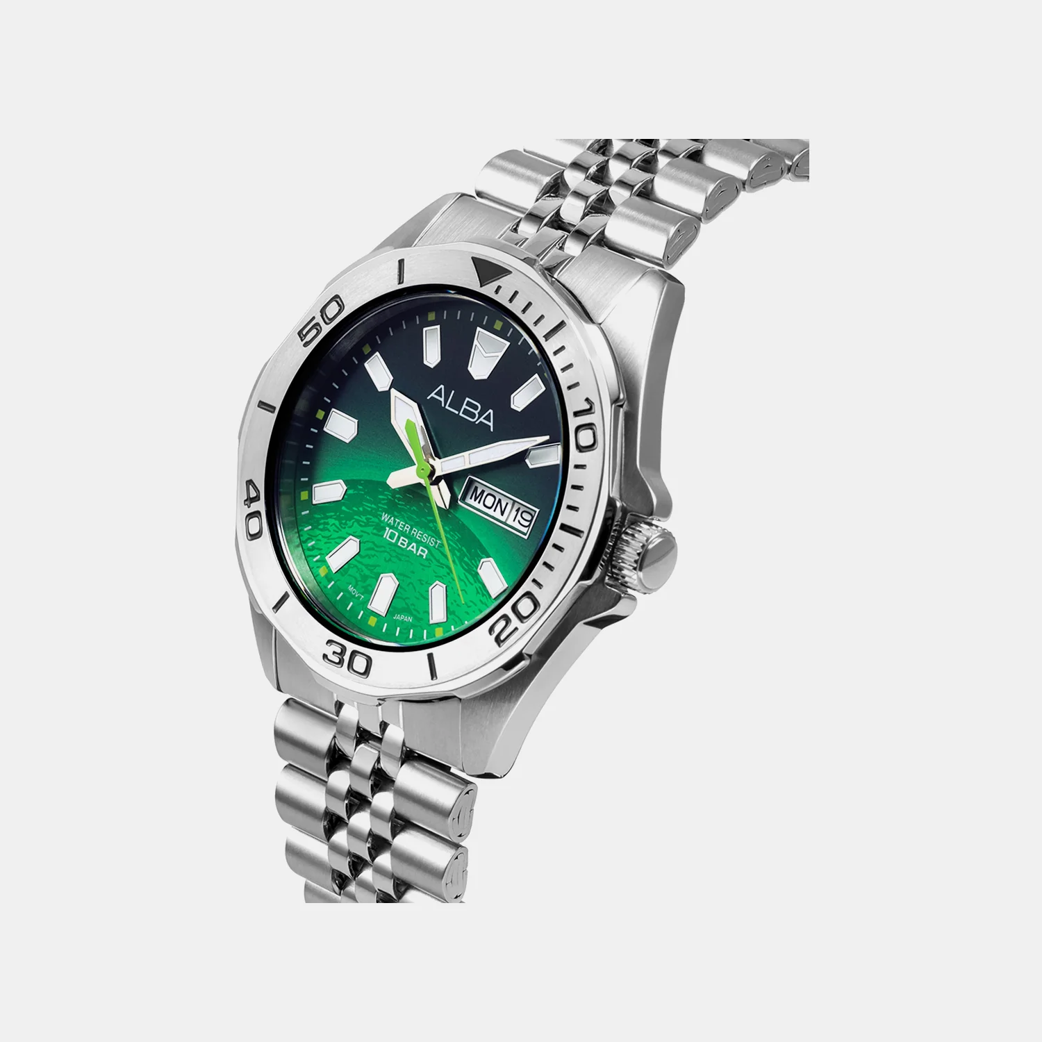 Men Quartz Green Gradiant Dial Analog Steel Watch AV3579X1 - Image 2
