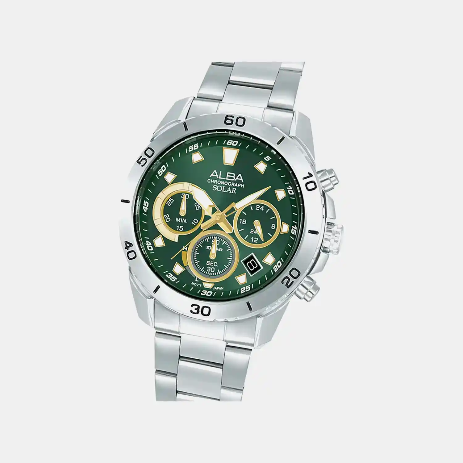 Men Solar Green Dial Chronograph Steel Watch AZ5011X1 - Image 2