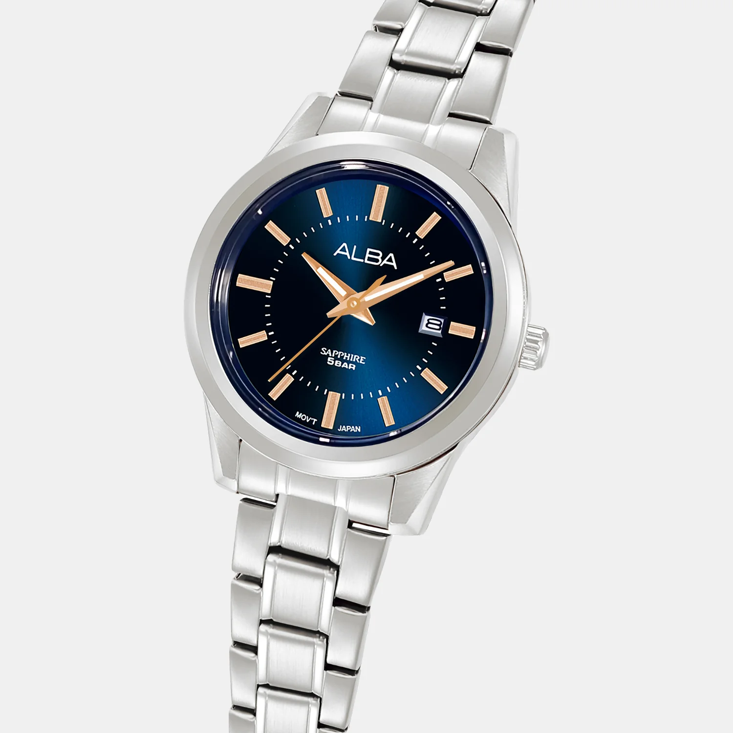 Prestige Women Quartz Blue Dial Analog Stainless Steel Watch AH7EE9X1 - Image 2