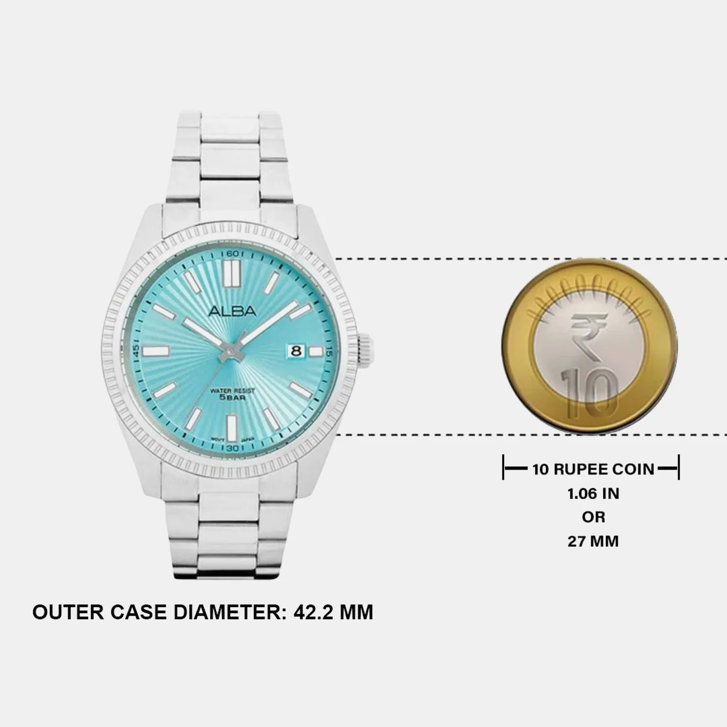 Unisex Quartz Blue Dial Analog Stainless Steel Watch AS9S71X1 - Image 7