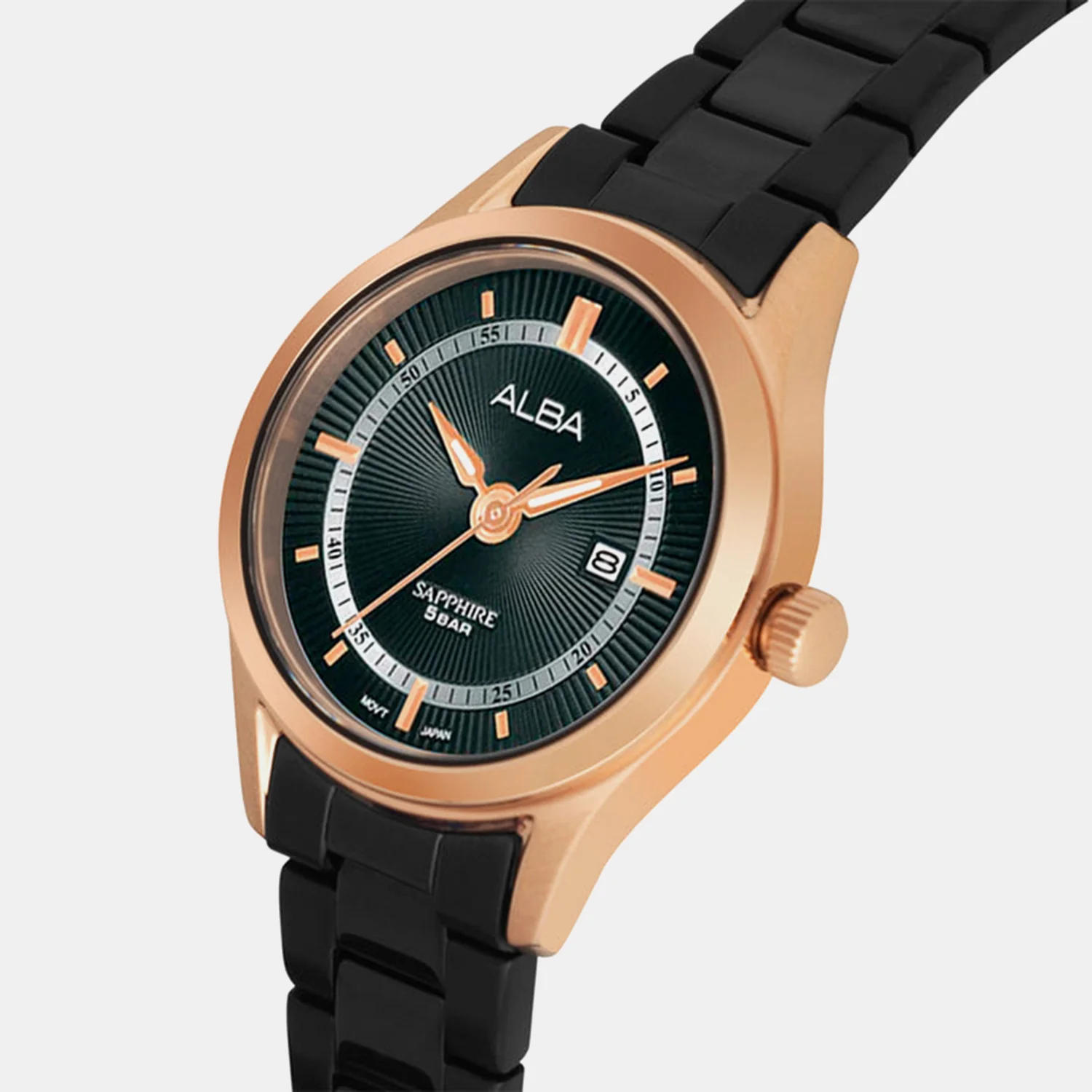 Women Quartz Black Dial Analog Stainless Steel Watch AH7BP8X1 - Image 2