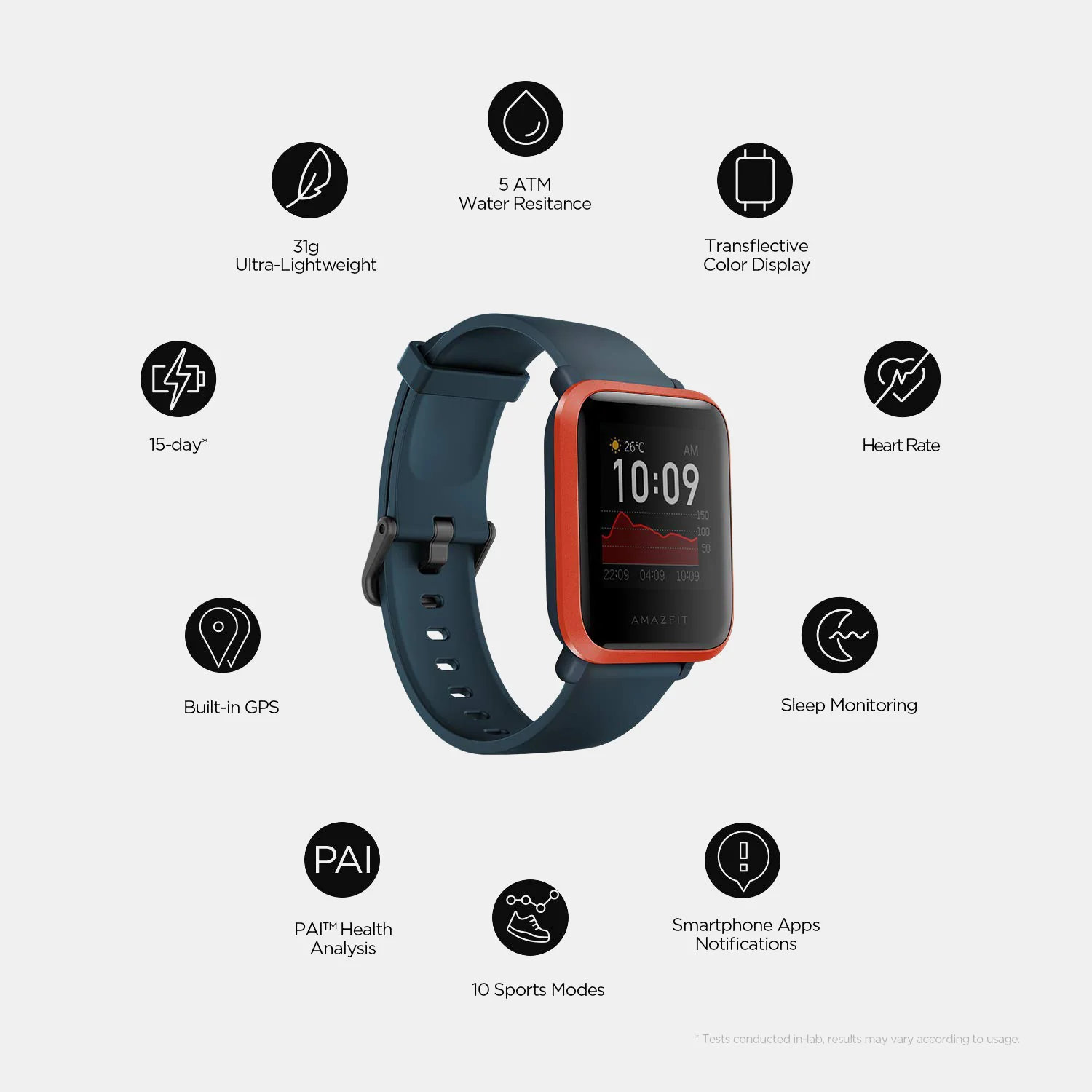 Bip Unisex Quartz Black Dial Digital Watch Bip Orange - Image 2