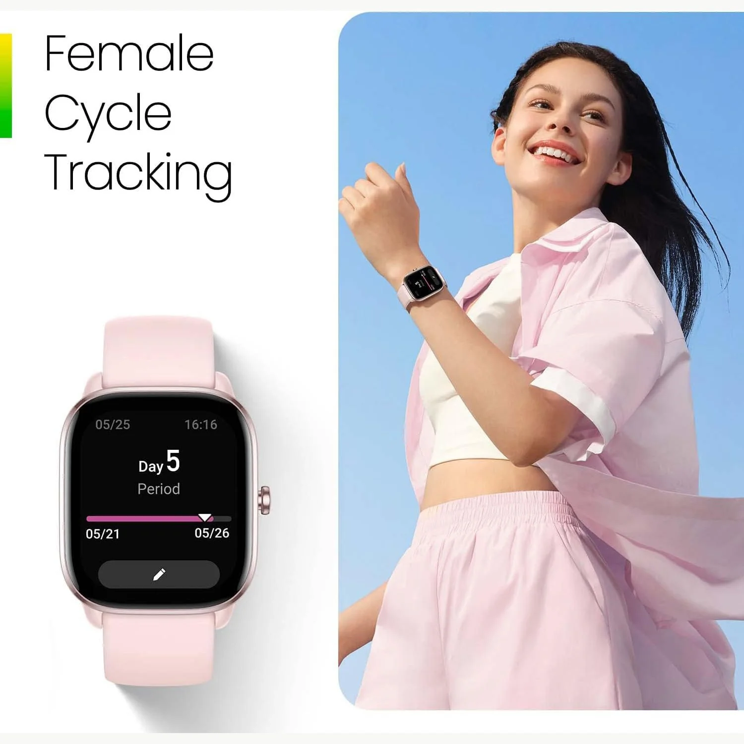 Gts Unisex Quartz Pink Dial Digital Silicone Watch Gts 4 Mini Flamingo Pink - Image 6