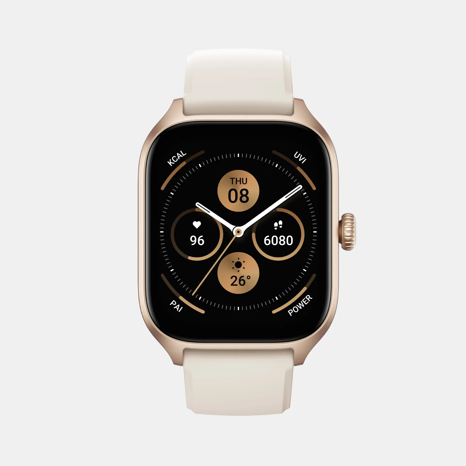 Unisex Processor Misty White Dial Amoled Silicone Watch GTS 4 WHITE - Image 2