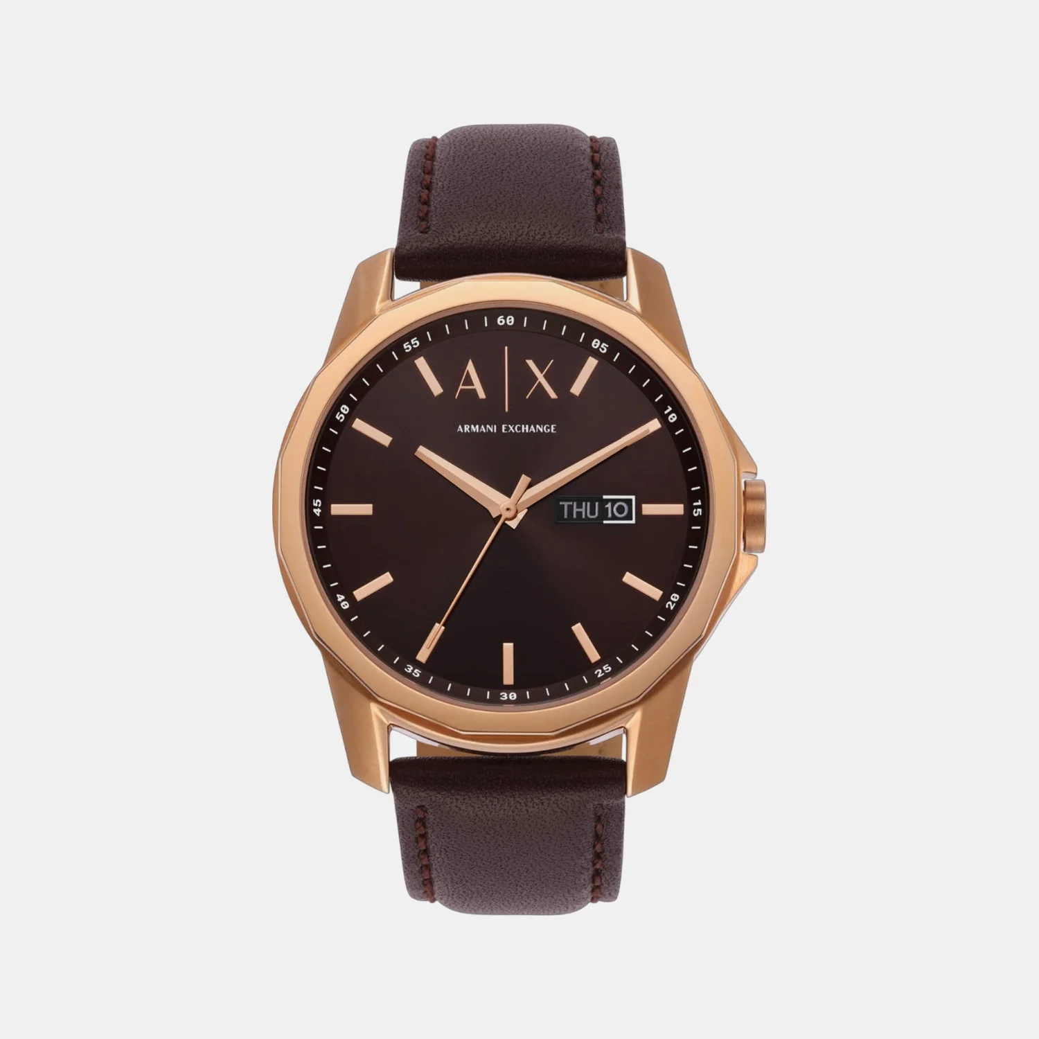 Banks Men Quartz Brown Dial Analog Leather Watch AX1740
