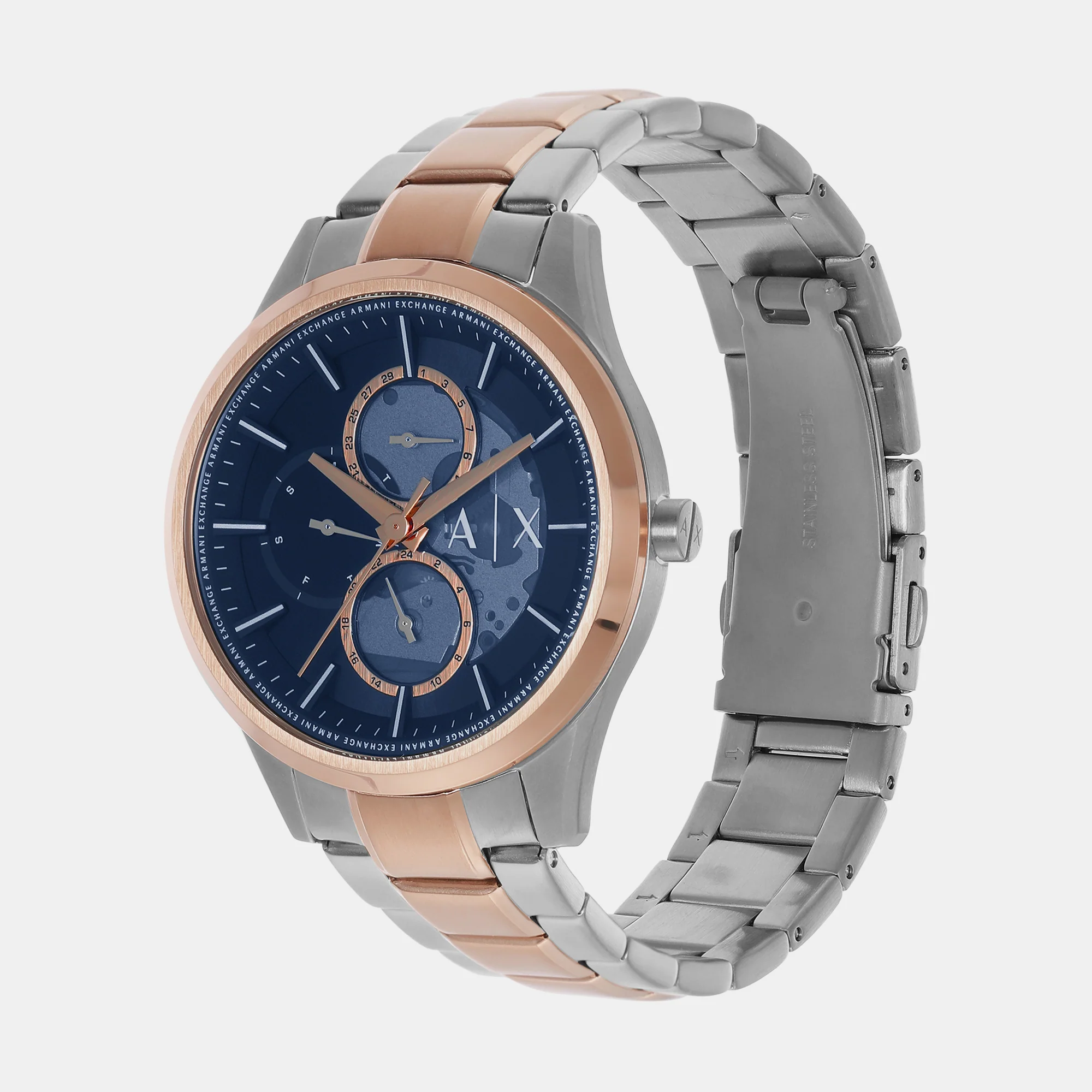 Dante Men Quartz Blue Dial Chronograph Stainless Steel Watch AX1874 - Image 3