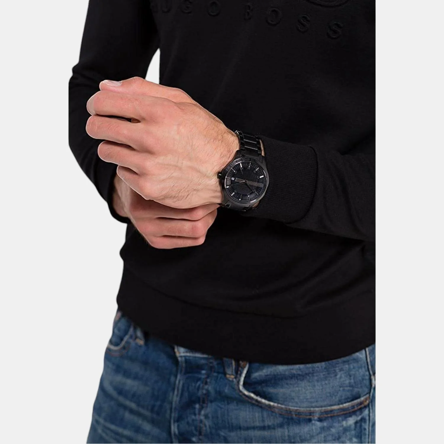 Hampton Men Quartz Black Dial Analog Stainless Steel Watch AX2104 - Image 8