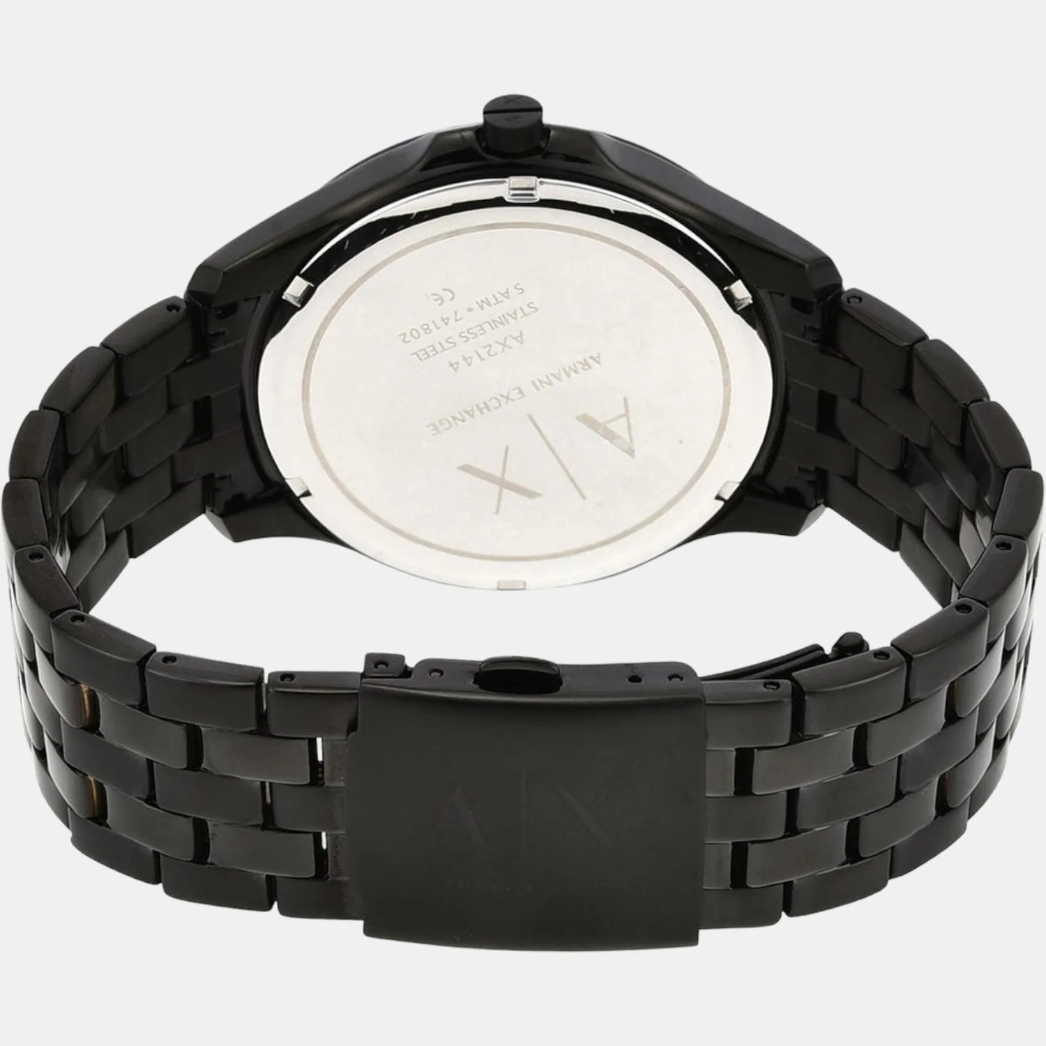 Hampton Men Quartz Black Dial Analog Stainless Steel Watch AX2144 - Image 2