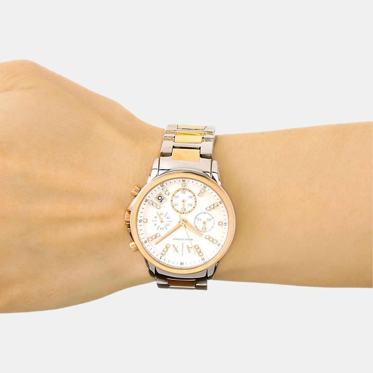 Lady Banks Women Quartz Mother Of Pearl Dial Chronograph Stainless Steel Watch AX4331 - Image 6