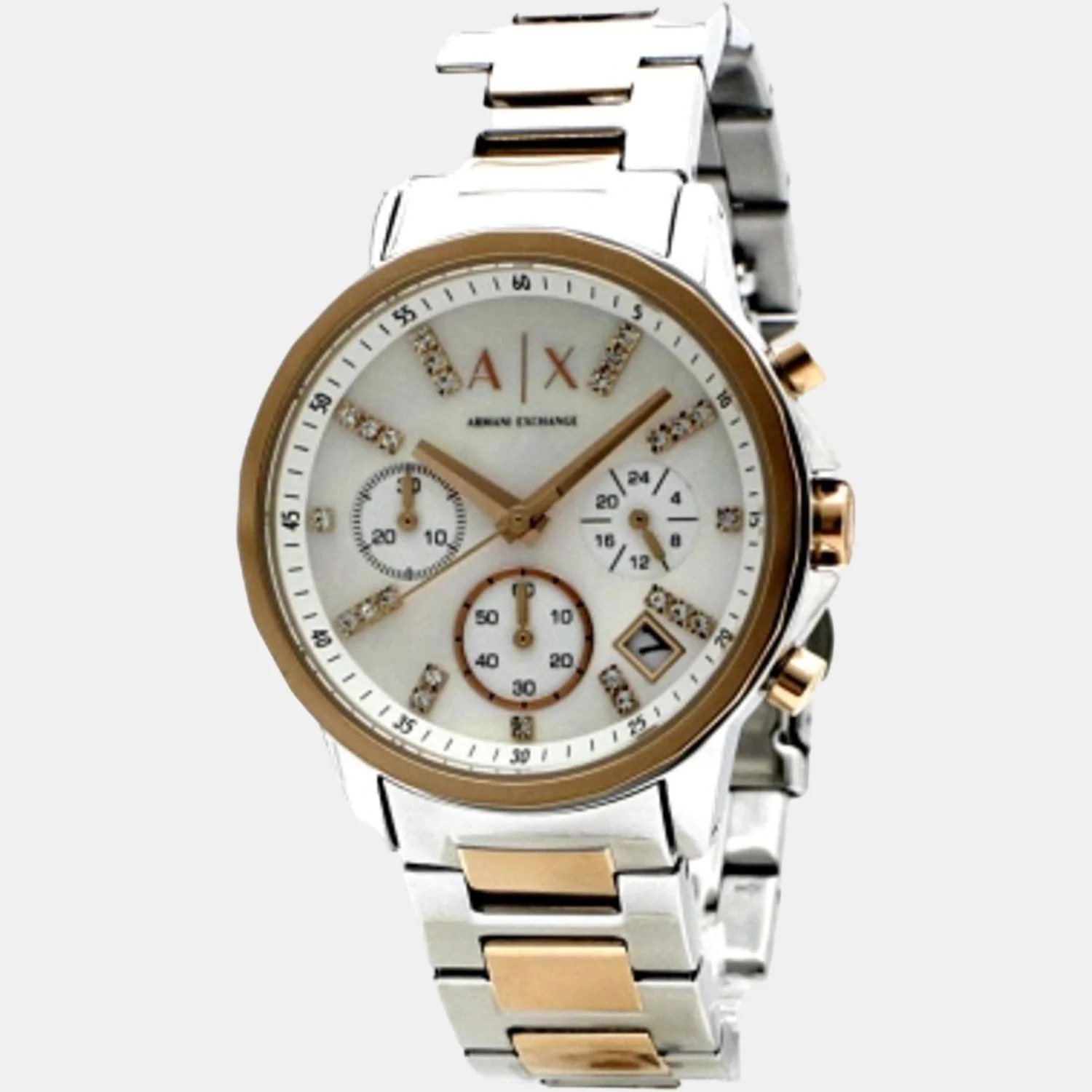 Lady Banks Women Quartz Mother Of Pearl Dial Chronograph Stainless Steel Watch AX4331 - Image 7