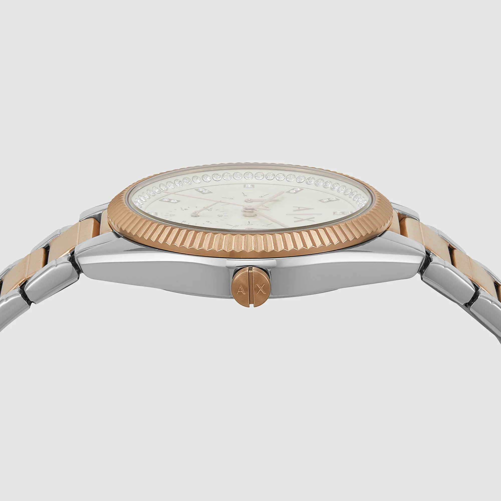 Lady Giacomo Women Quartz Cream Dial Multi-Function Stainless Steel Watch AX5662 - Image 2