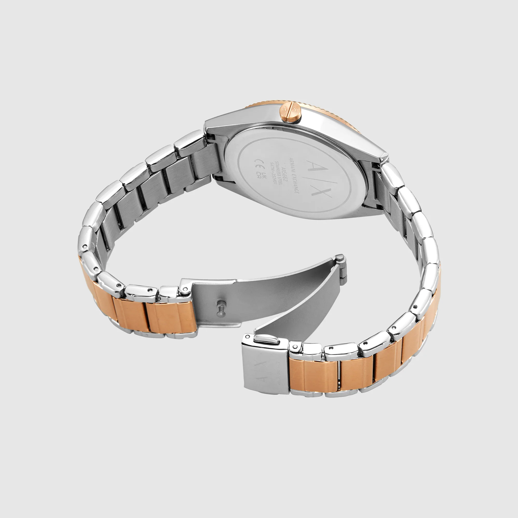 Lady Giacomo Women Quartz Cream Dial Multi-Function Stainless Steel Watch AX5662 - Image 3