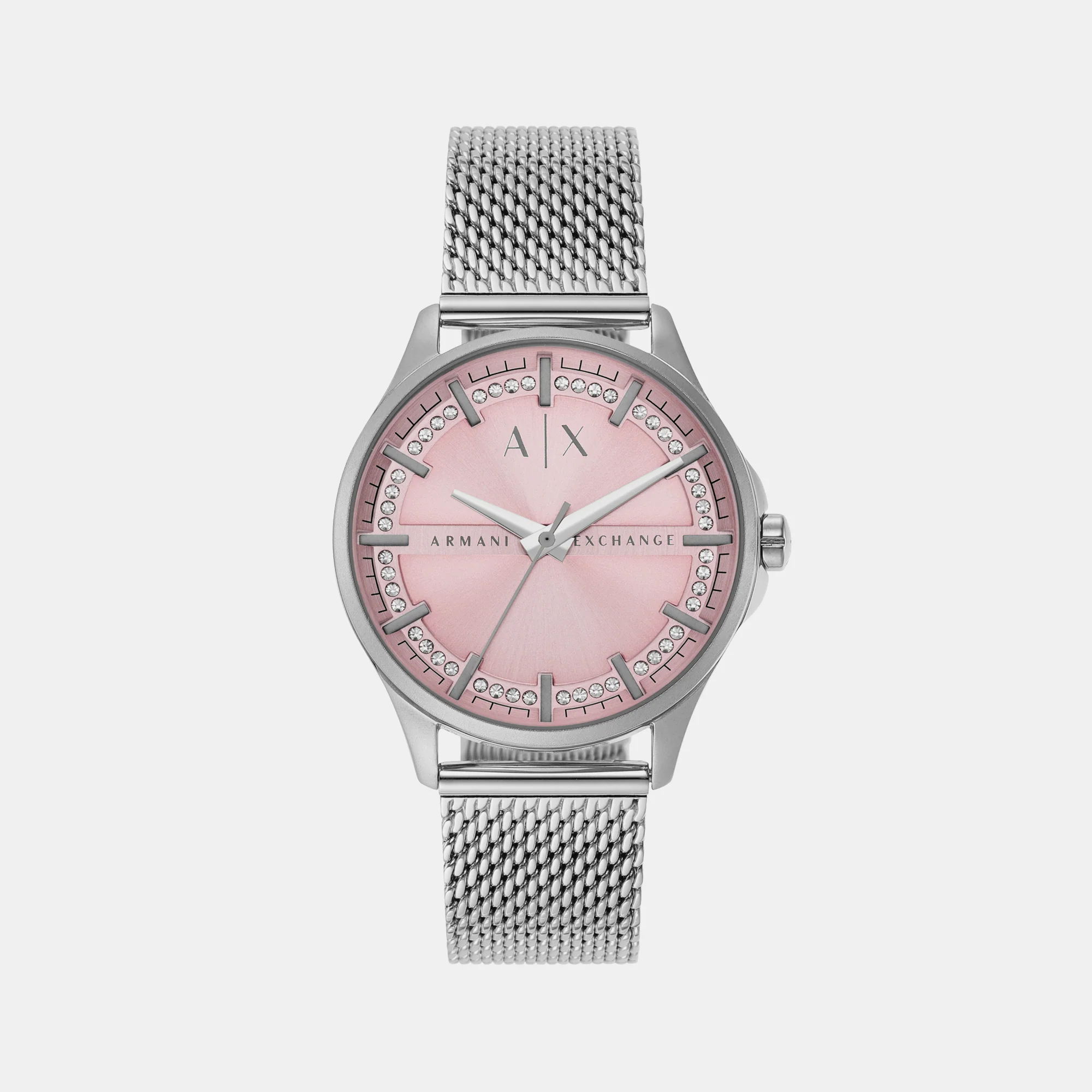 Lady Hampton Women Quartz Pink Dial Analog Stainless Steel Watch AX5273