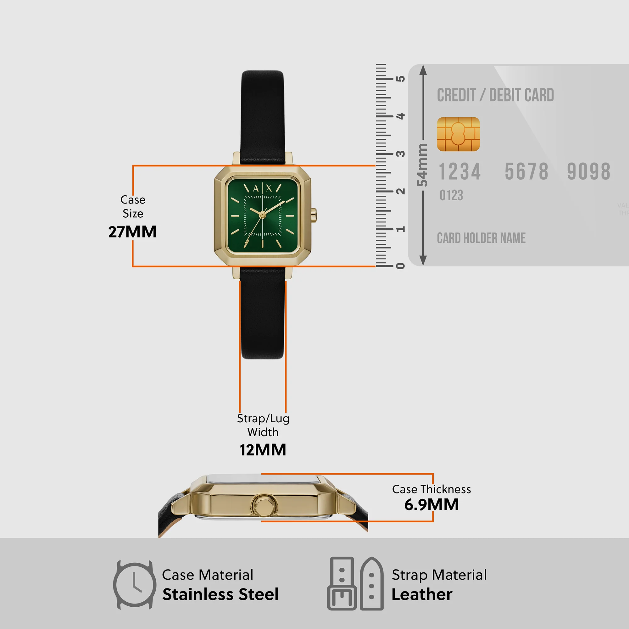 Leila Women Quartz Green Dial Analog Leather Watch AX5723 - Image 5