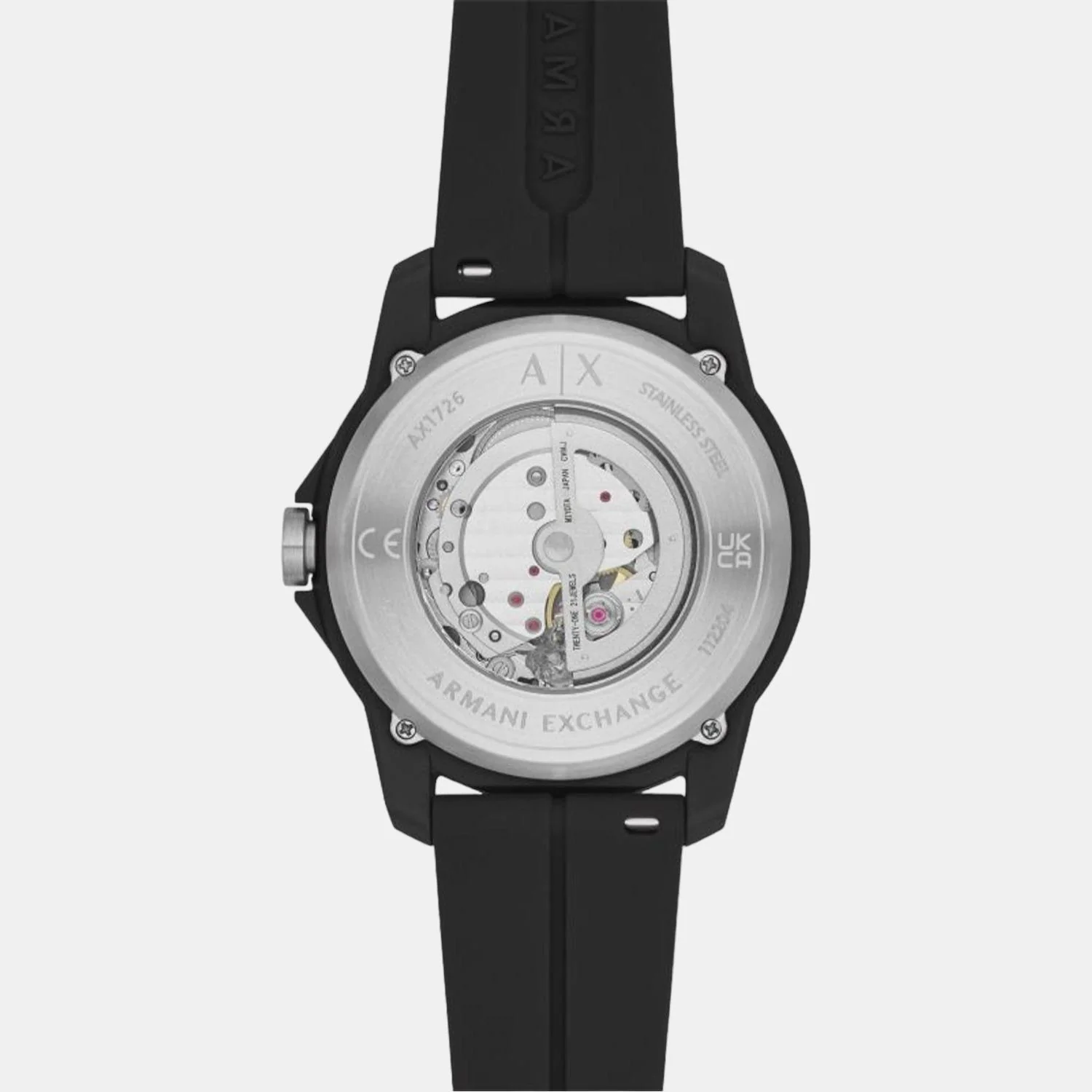 Men Automatic Silver Dial Analog Silicone Watch AX1726 - Image 4