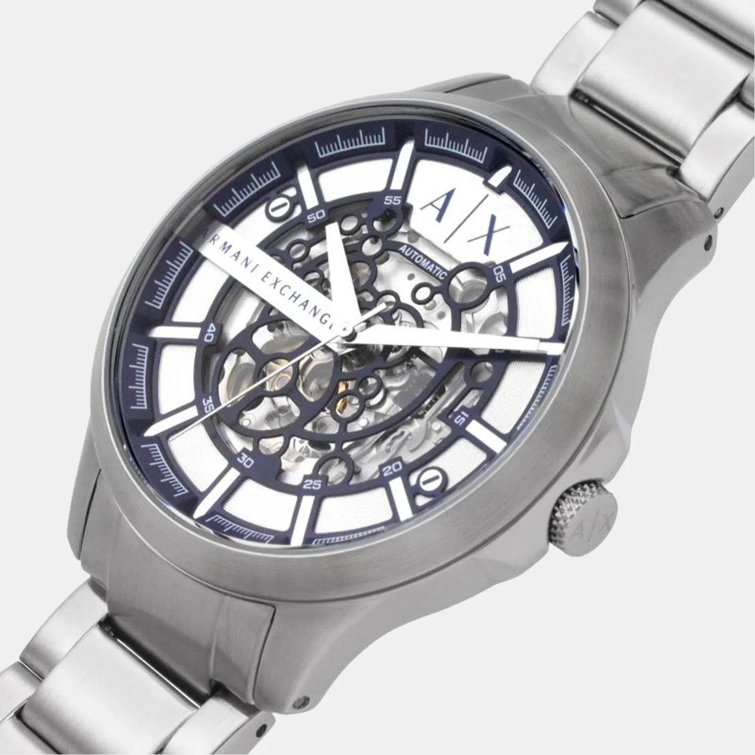 Men Automatic Two Tone Dial Analog Stainless Steel Watch AX2416 - Image 8