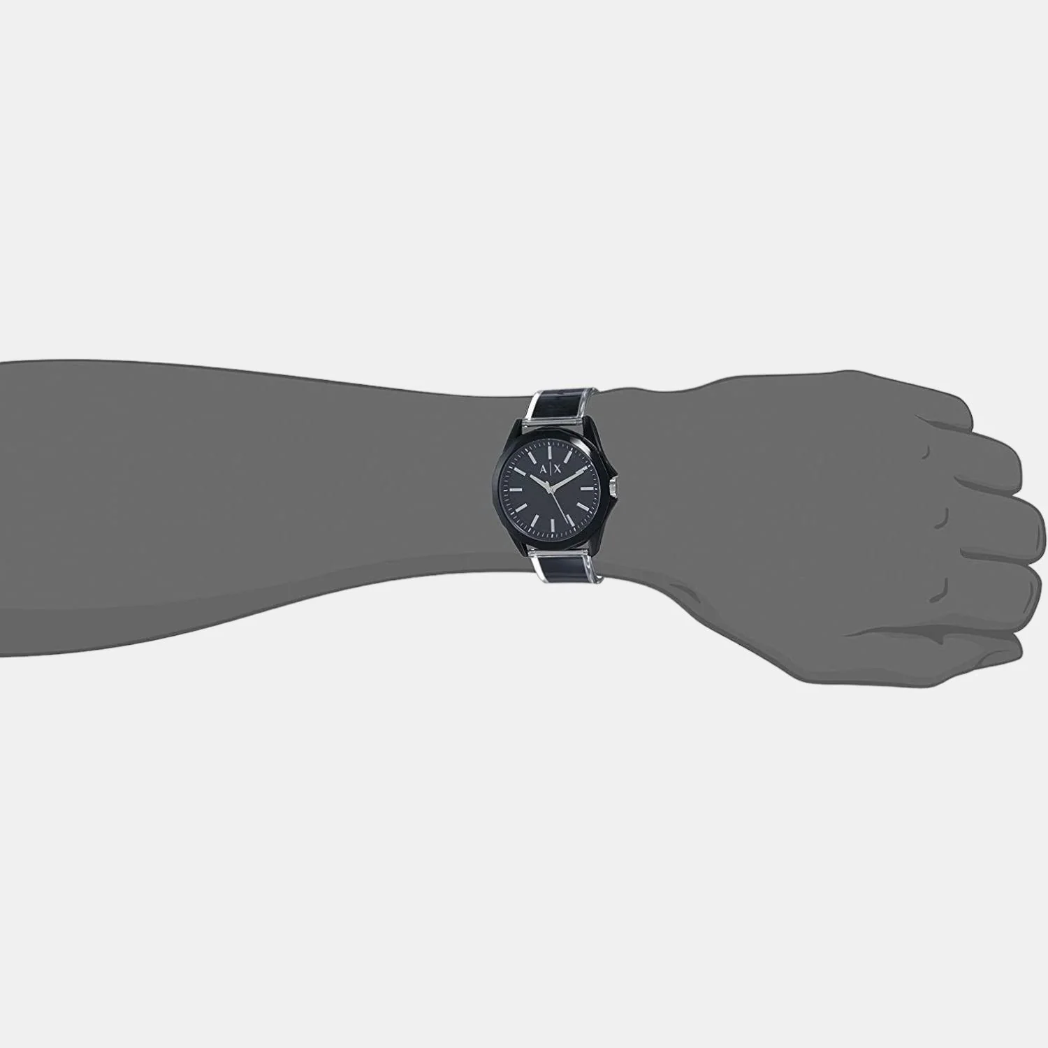 Men Quartz Black Dial Analog Silicone Watch AX2629 - Image 3