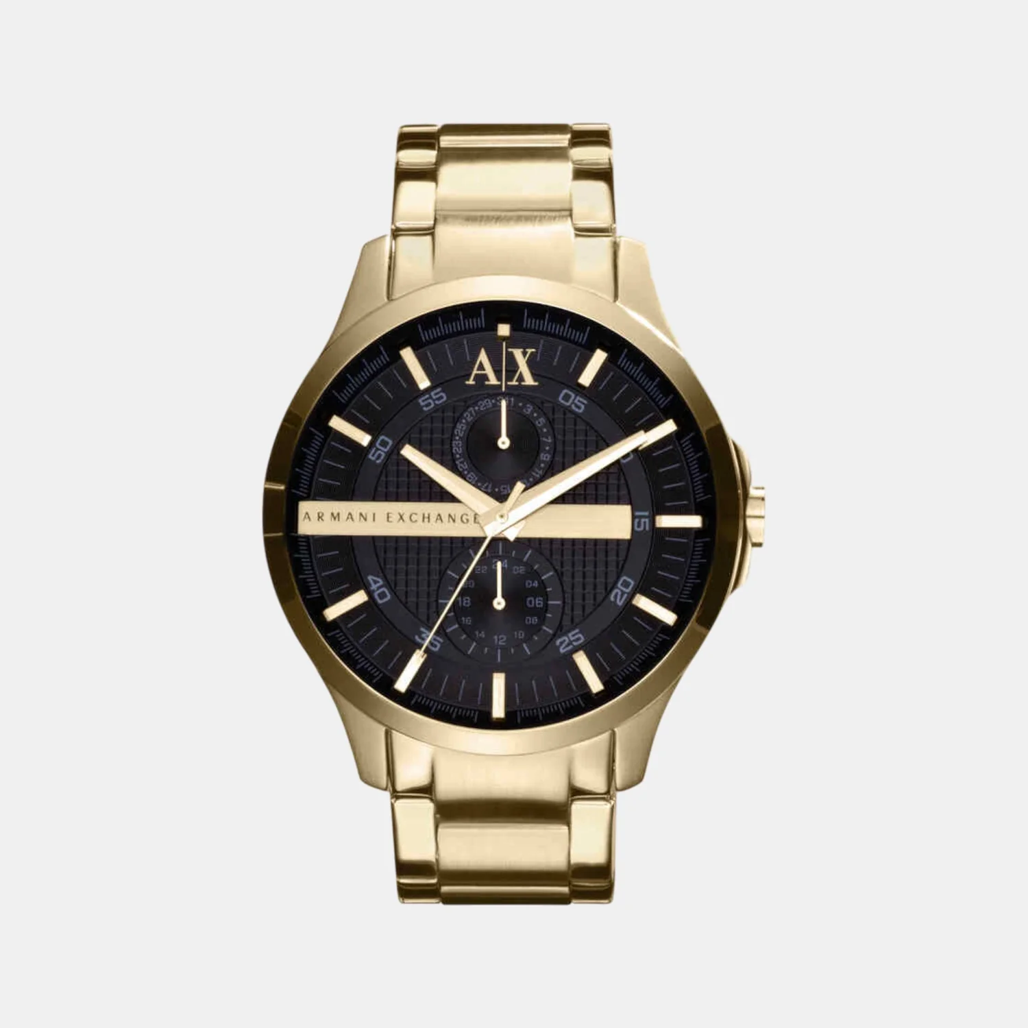 Men Quartz Black Dial Analog Stainless Steel Watch AX2122