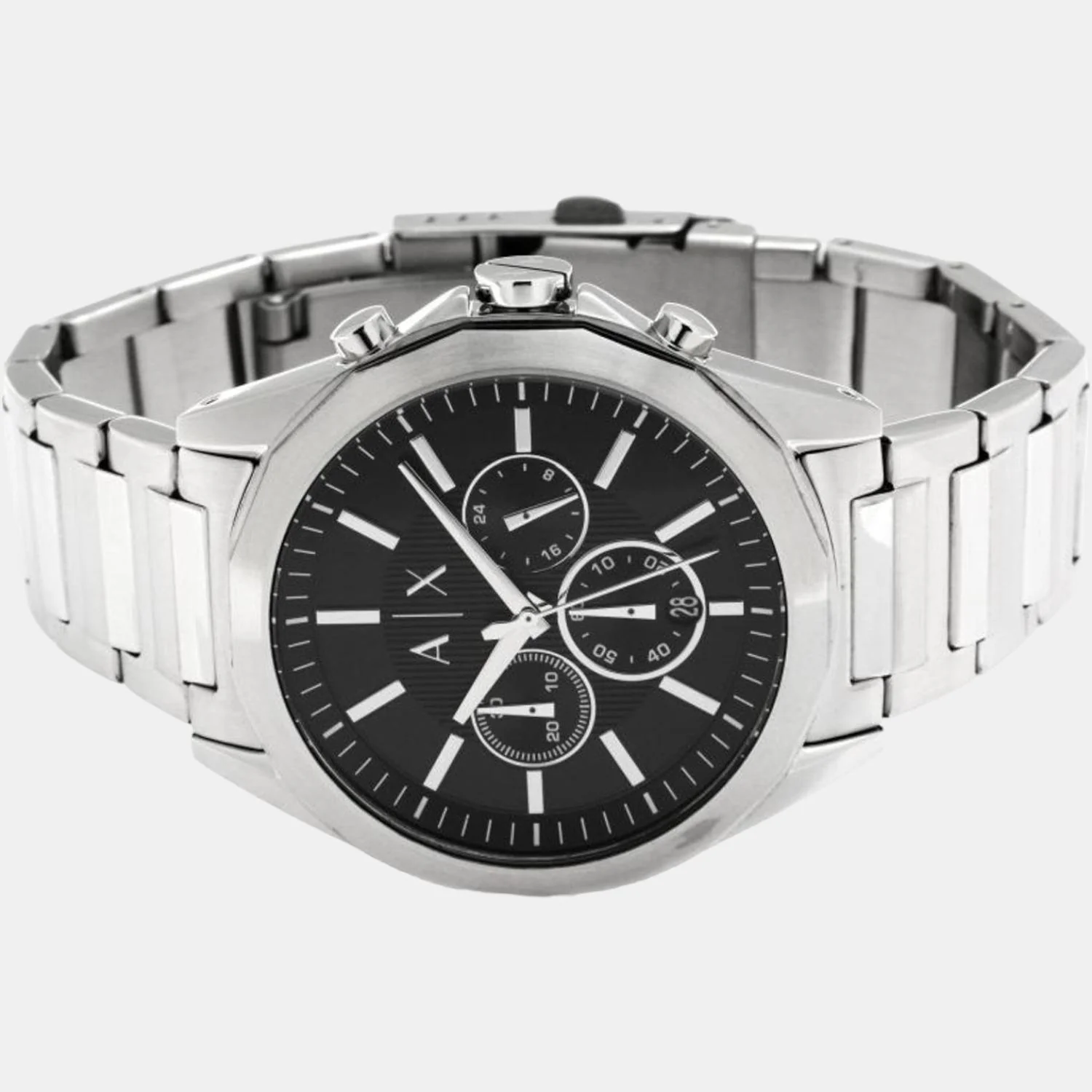 Men Quartz Black Dial Chronograph Stainless Steel Watch AX2600 - Image 5