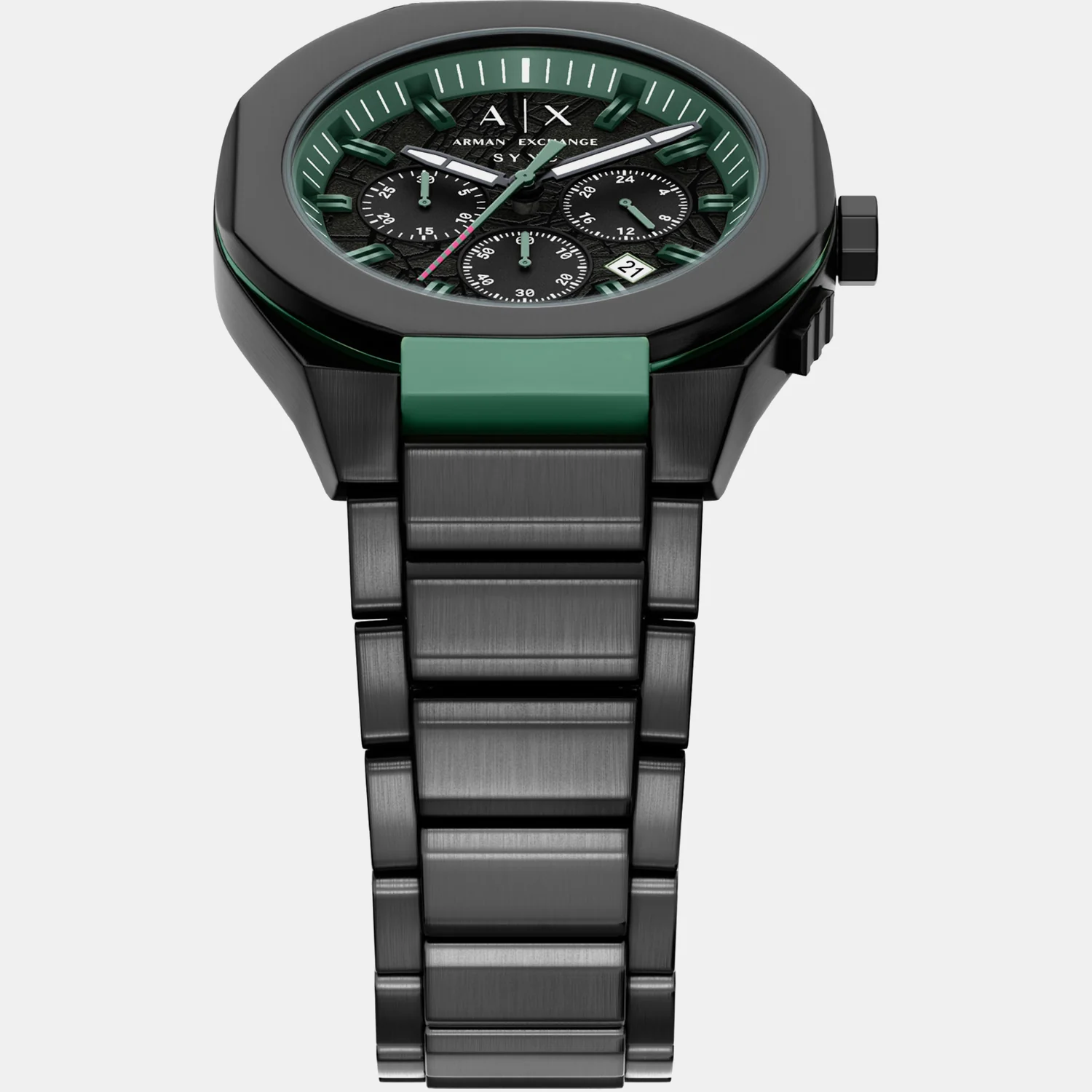Men Quartz Black Dial Chronograph Stainless Steel Watch AX4294 - Image 5