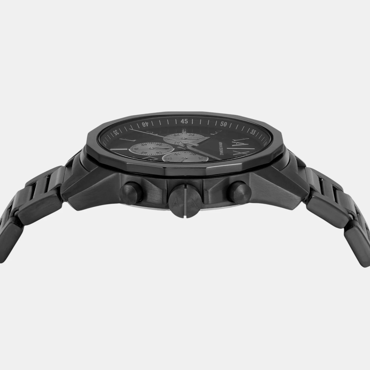 Men Quartz Black Dial Chronograph Stainless Steel Watch AX7163SET - Image 5