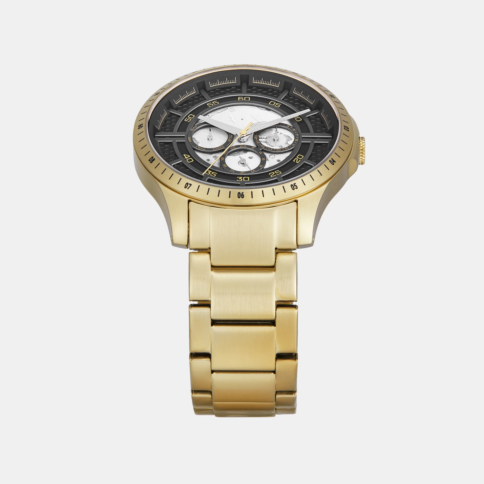 Men Quartz Black Dial Multi-Function Stainless Steel Watch AX2461 - Image 5