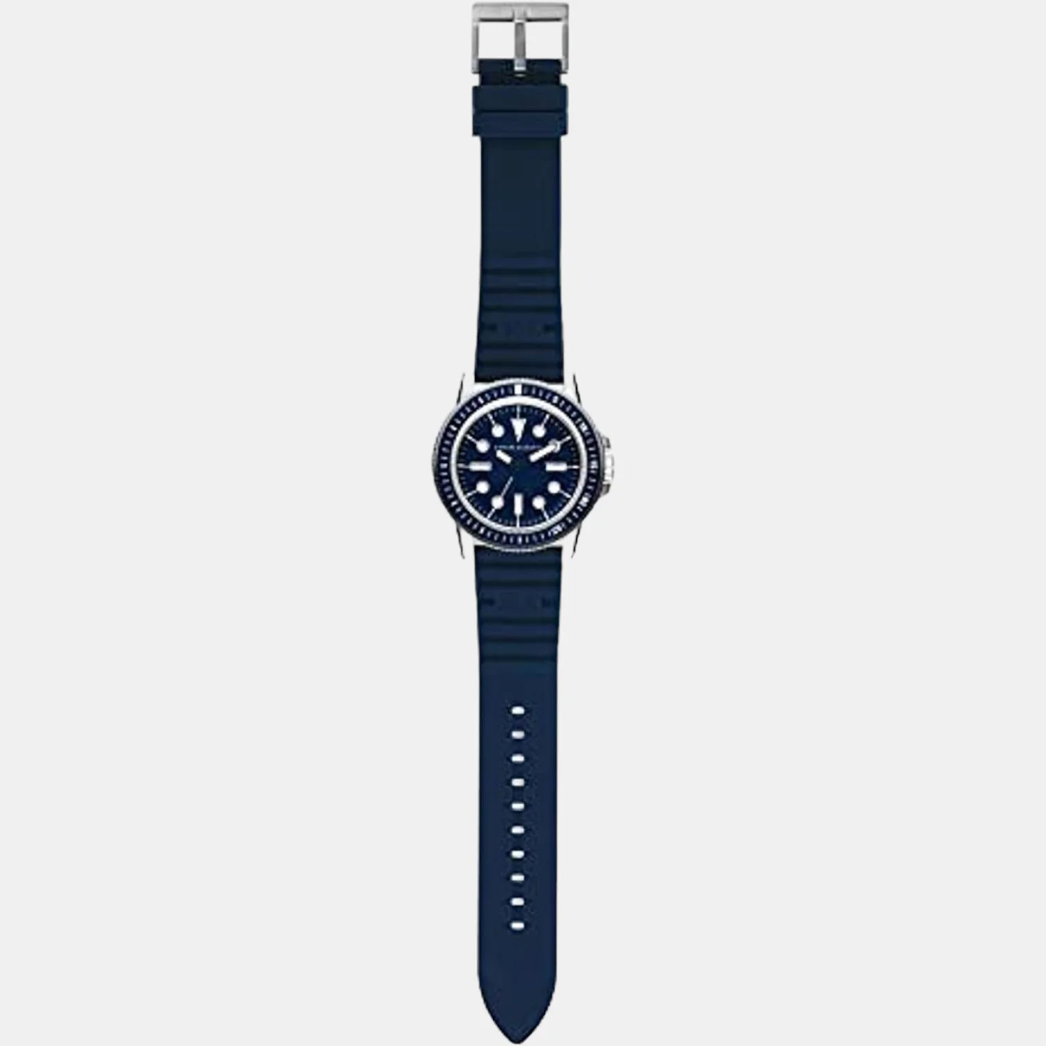 Men Quartz Blue Dial Analog Silicone Watch AX1851 - Image 4
