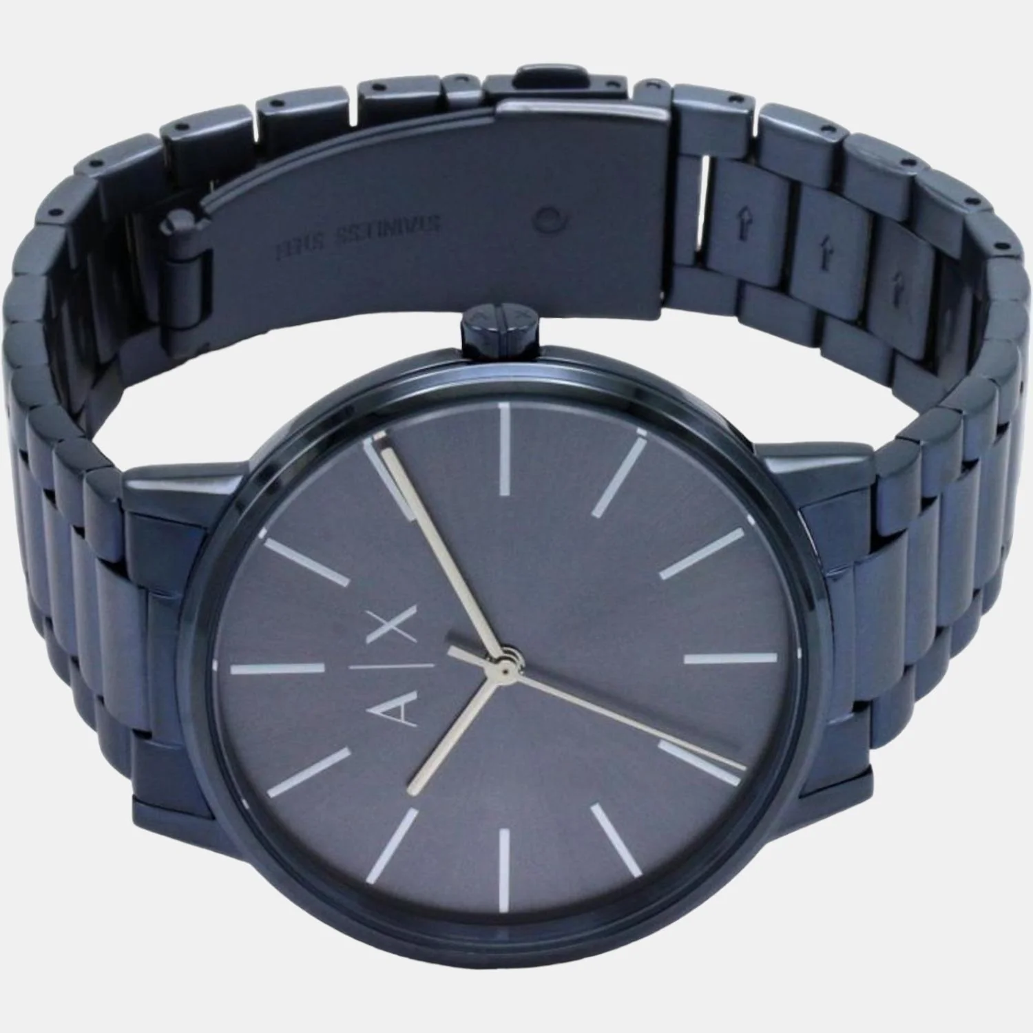 Men Quartz Blue Dial Analog Stainless Steel Watch AX2702 - Image 3