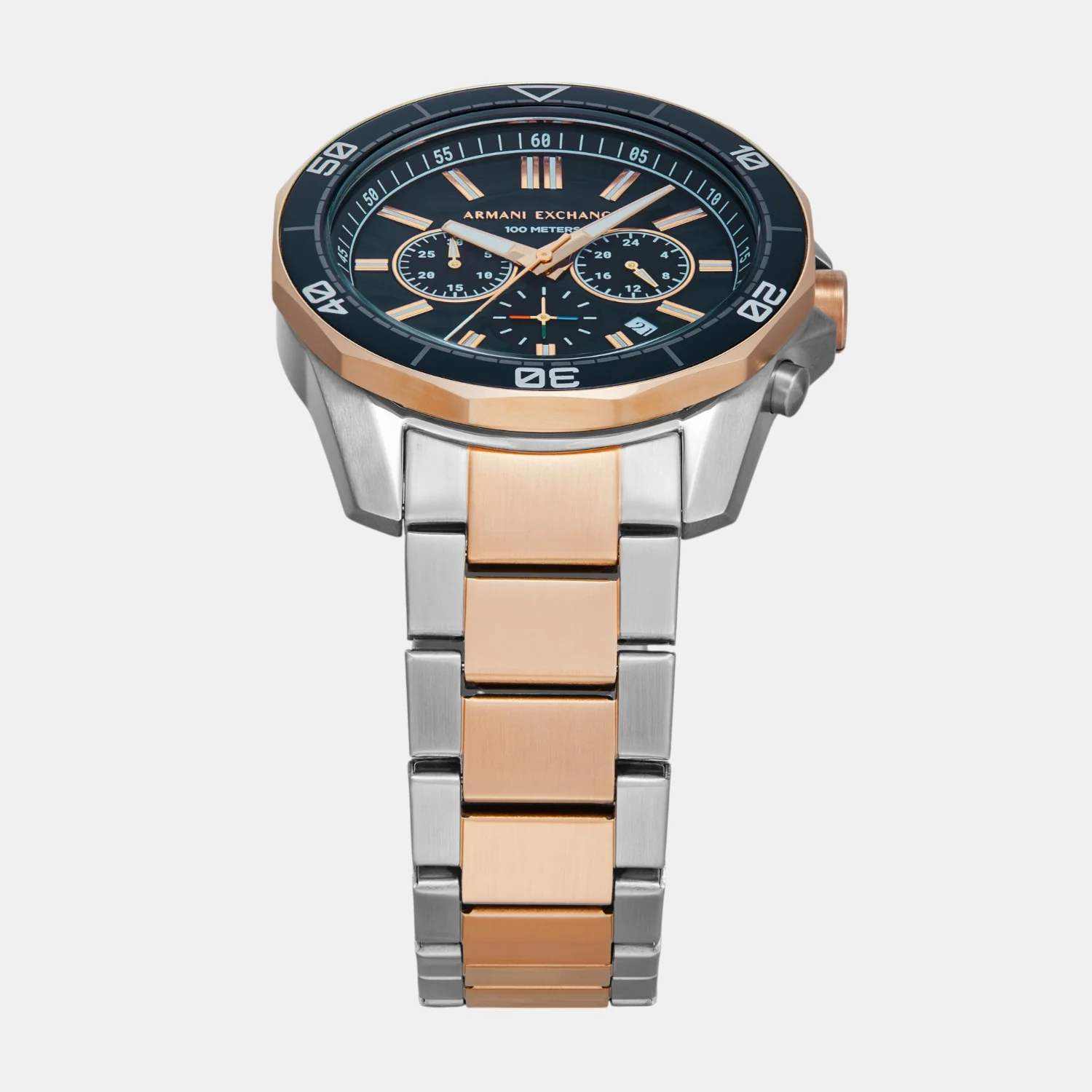 Men Quartz Blue Dial Chronograph Stainless Steel Watch AX1965 - Image 3