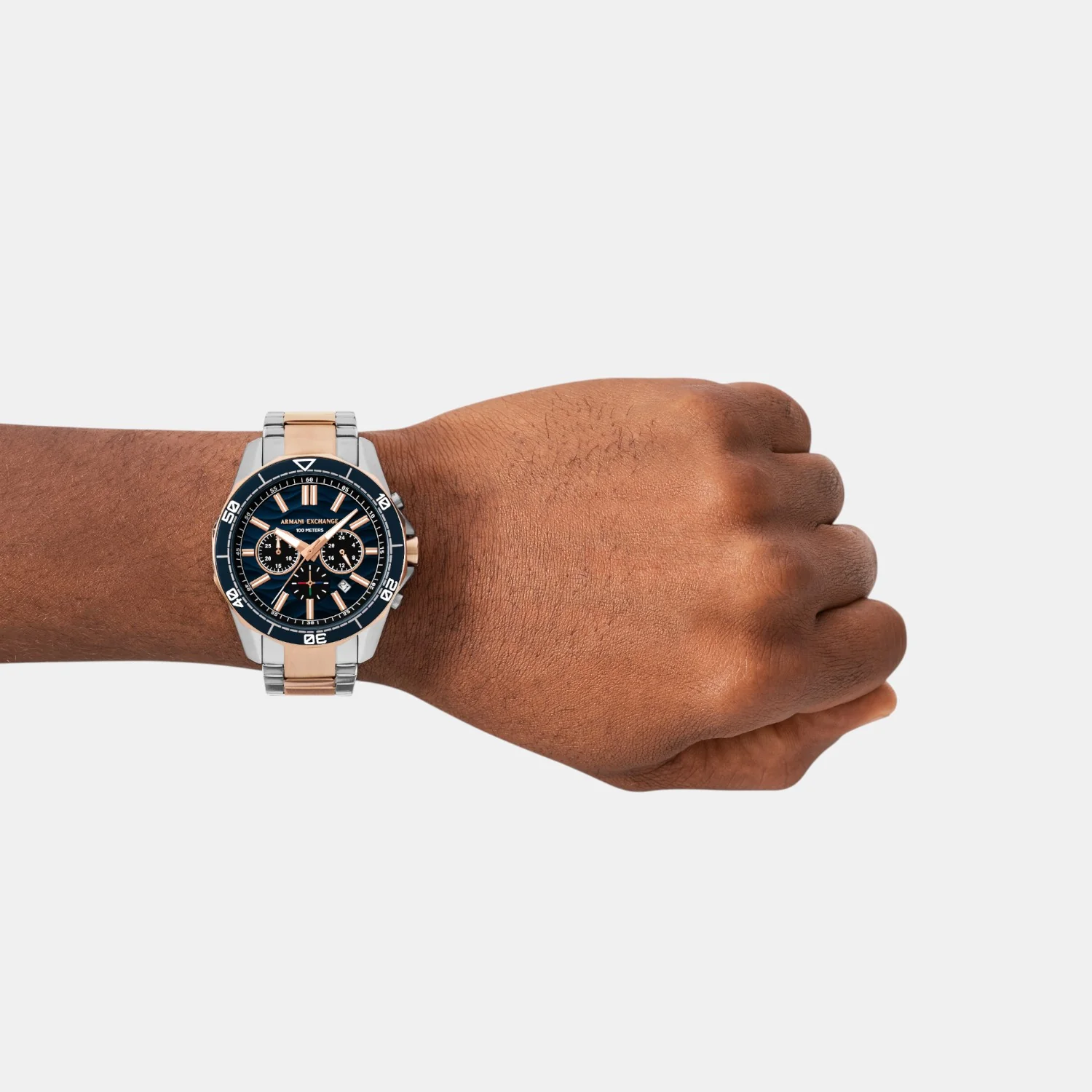 Men Quartz Blue Dial Chronograph Stainless Steel Watch AX1965 - Image 7