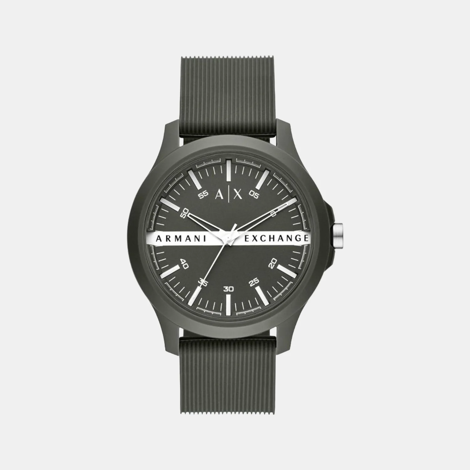 Men Quartz Green Dial Analog Silicone Watch AX2423